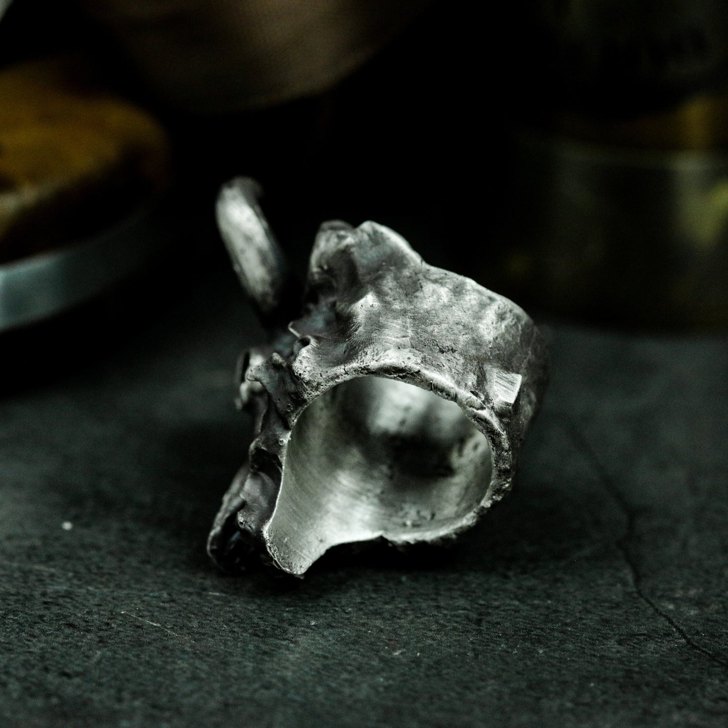 Bison Skull Ring - 925 Silver Handmade