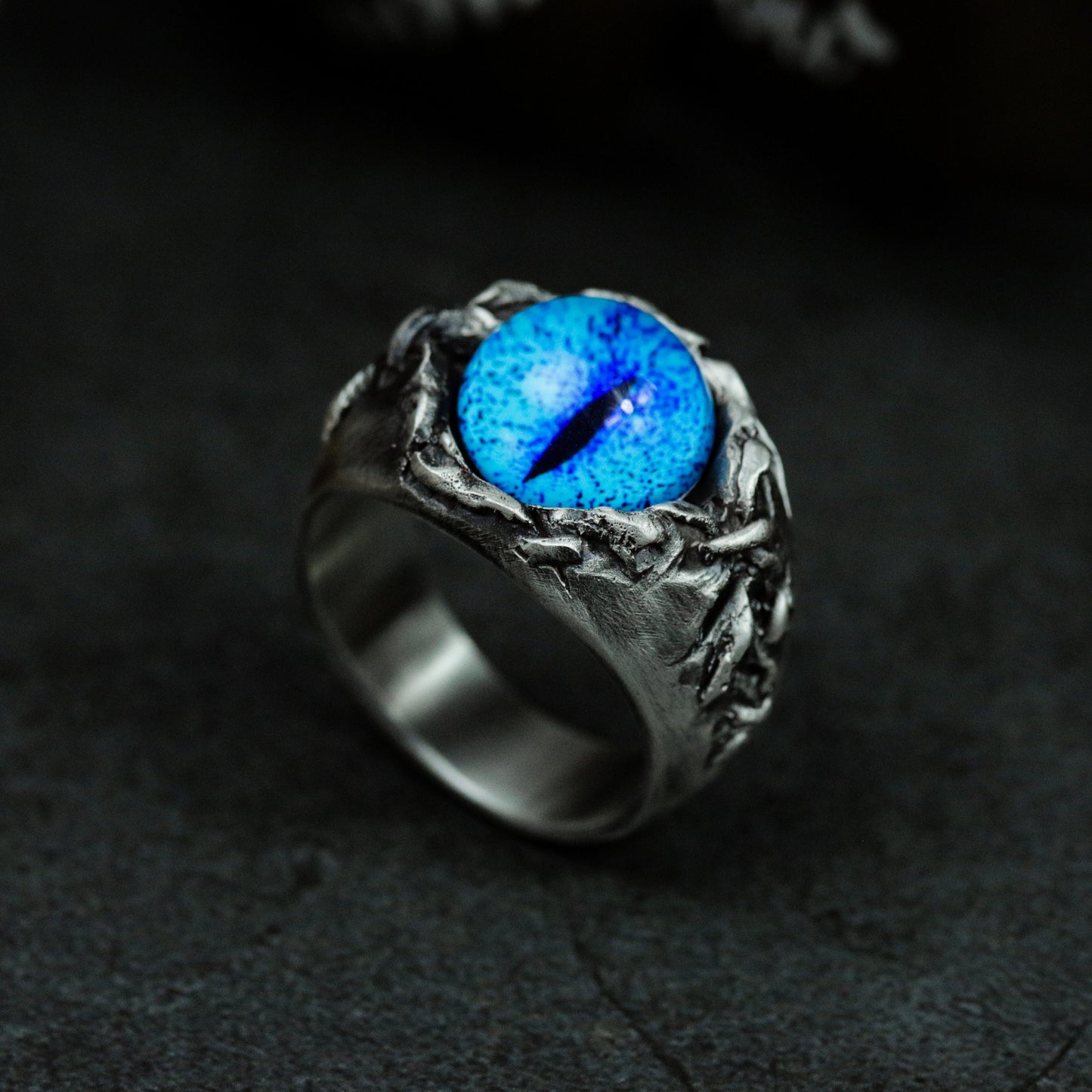 Blue Eye Stone Ring ¨C 925 Silver Handmade