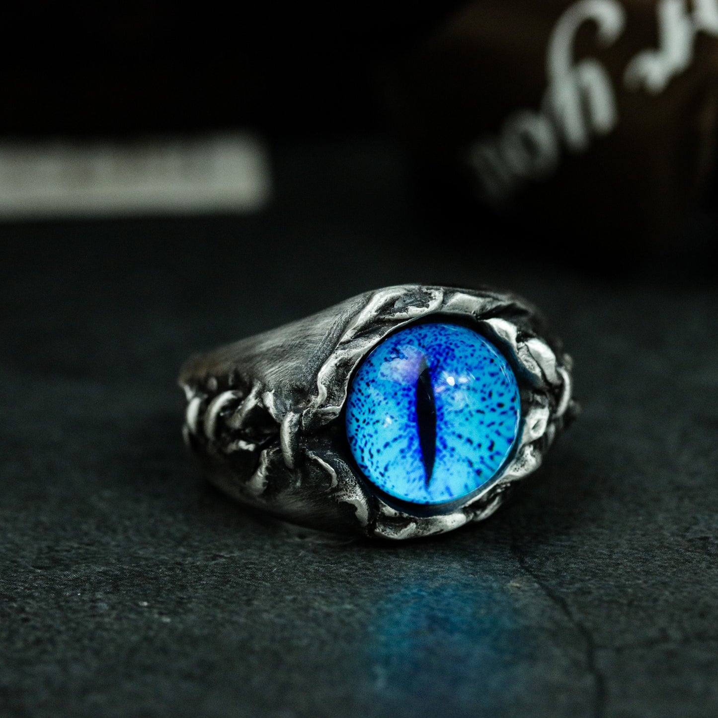 Blue Eye Stone Ring ¨C 925 Silver Handmade
