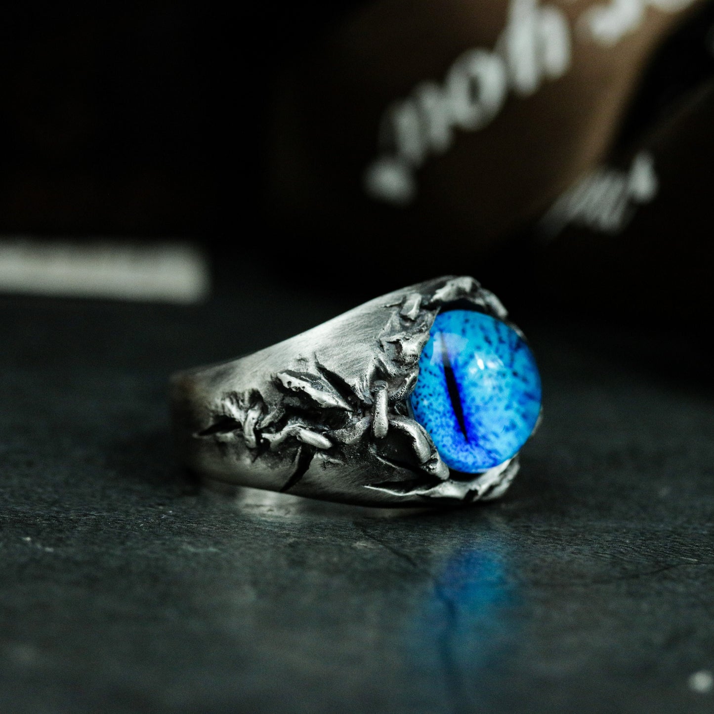 Blue Eye Stone Ring ¨C 925 Silver Handmade