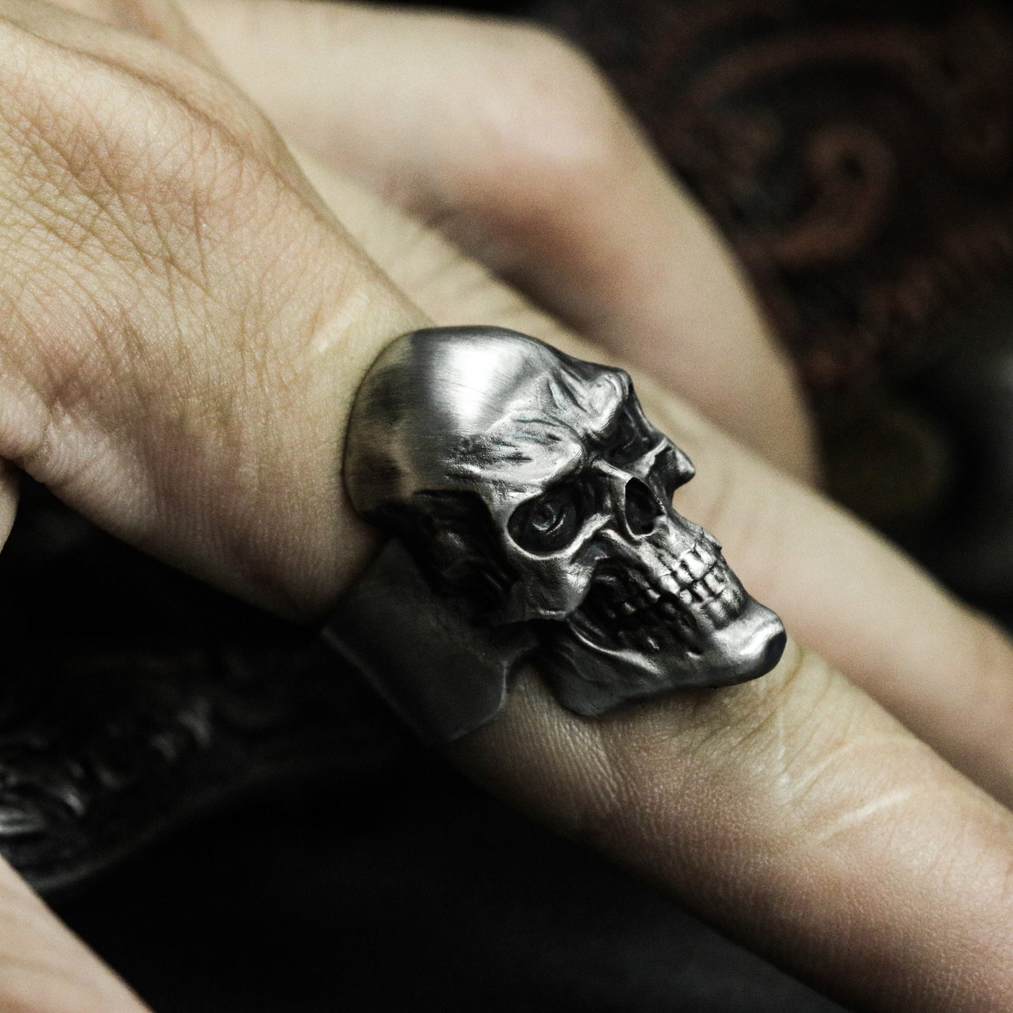 Red Skull Ring - 925 Silver Handmade