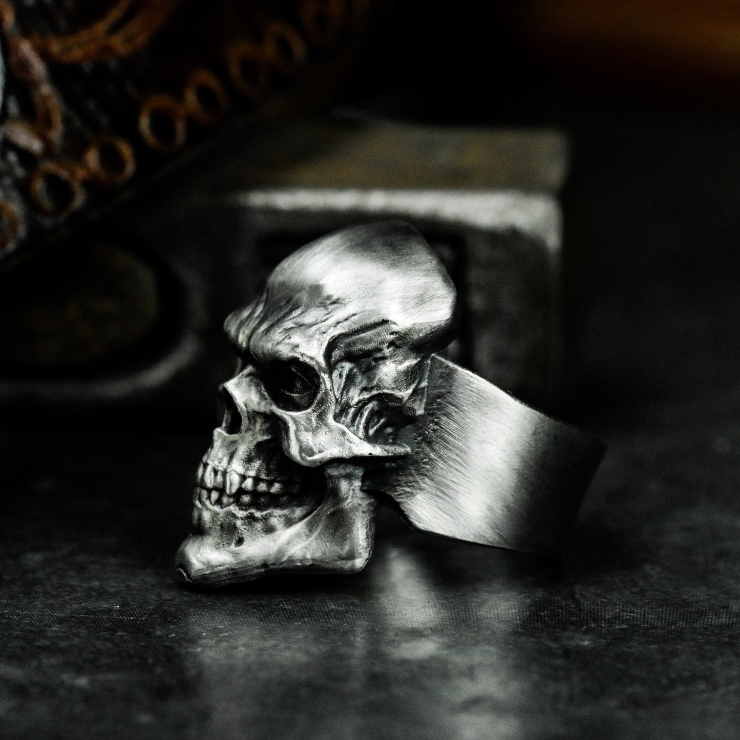 Red Skull Ring - 925 Silver Handmade