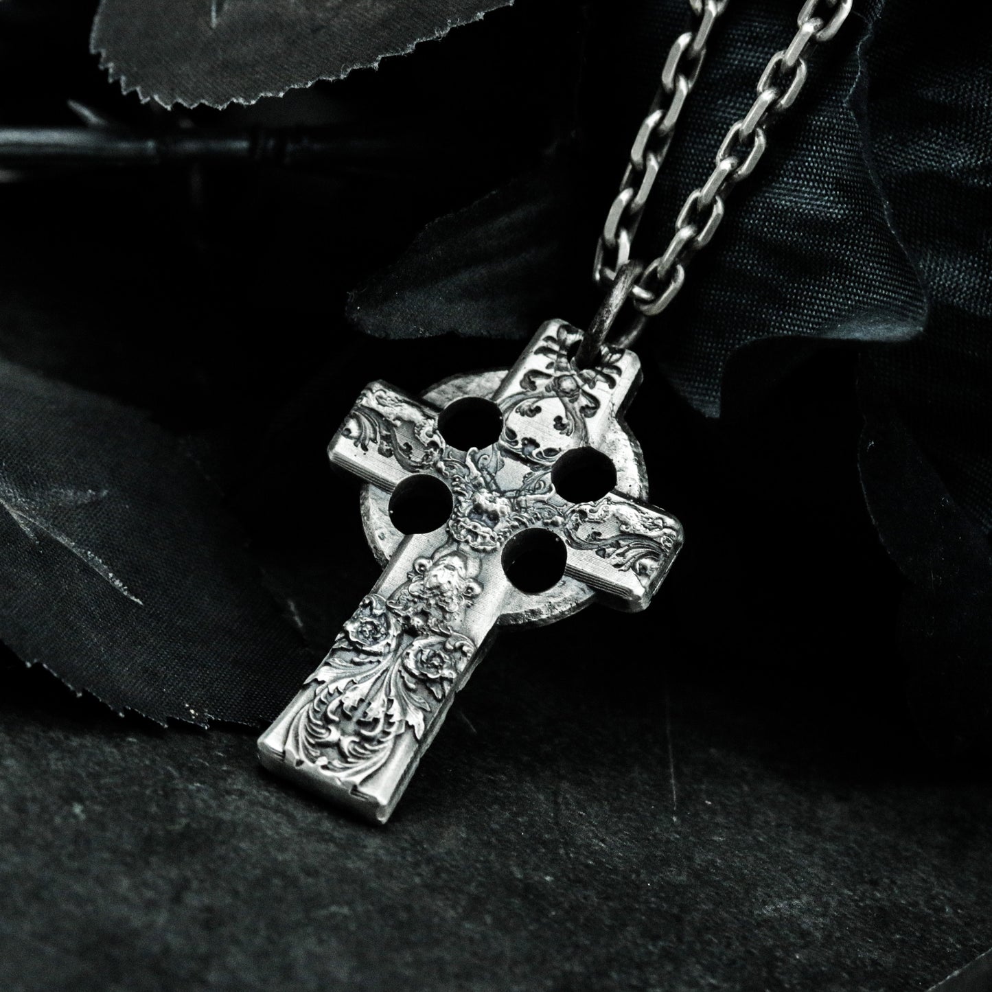 Celtic Cross Pendant - 925 Silver Handmade Gothic Relic