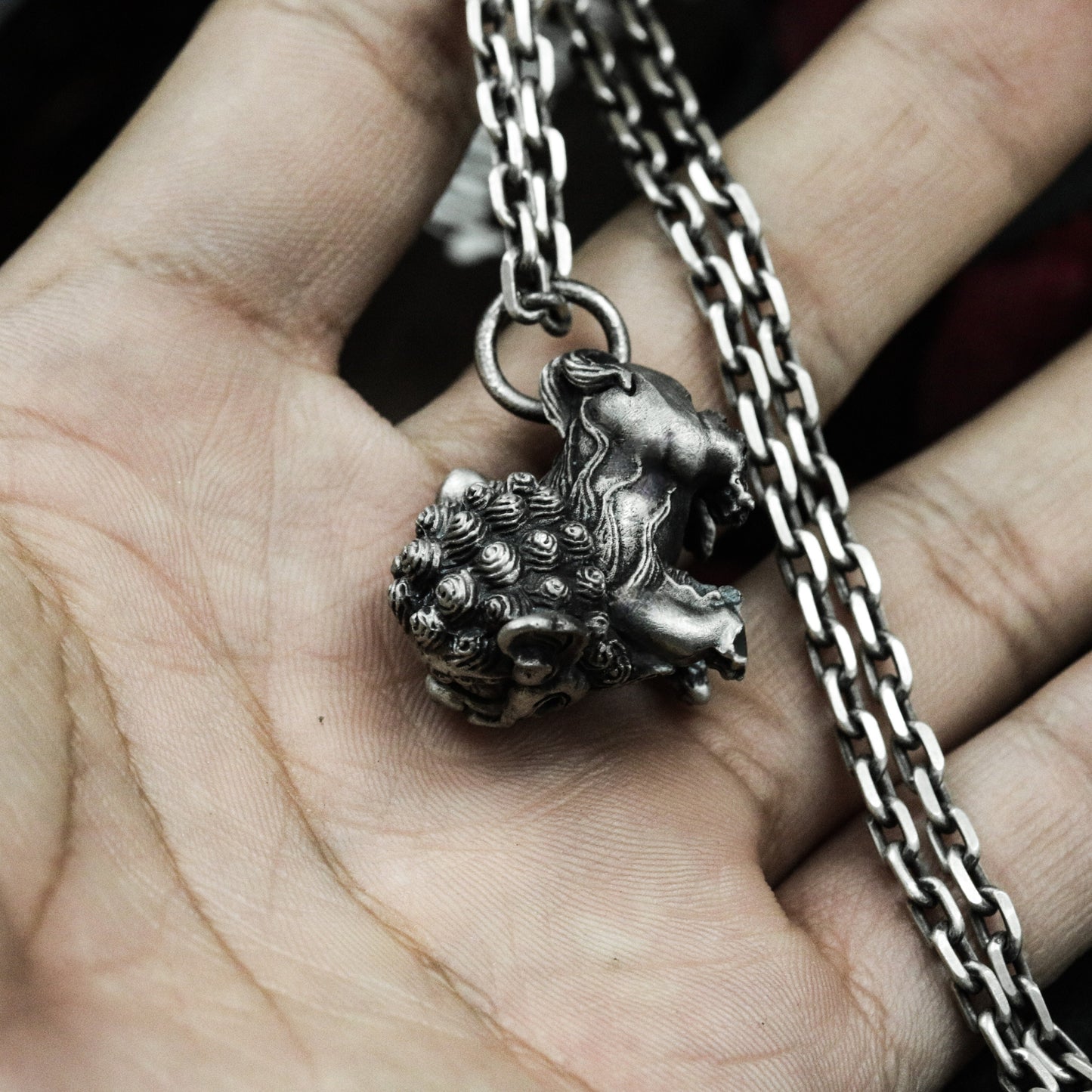 Fu Dog Pendant ¨C 925 Silver Handmade