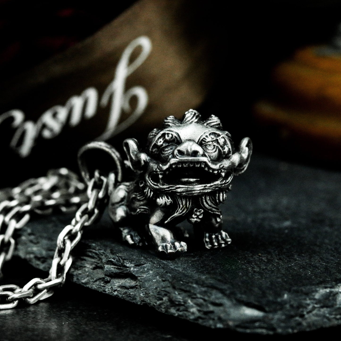 Fu Dog Pendant ¨C 925 Silver Handmade