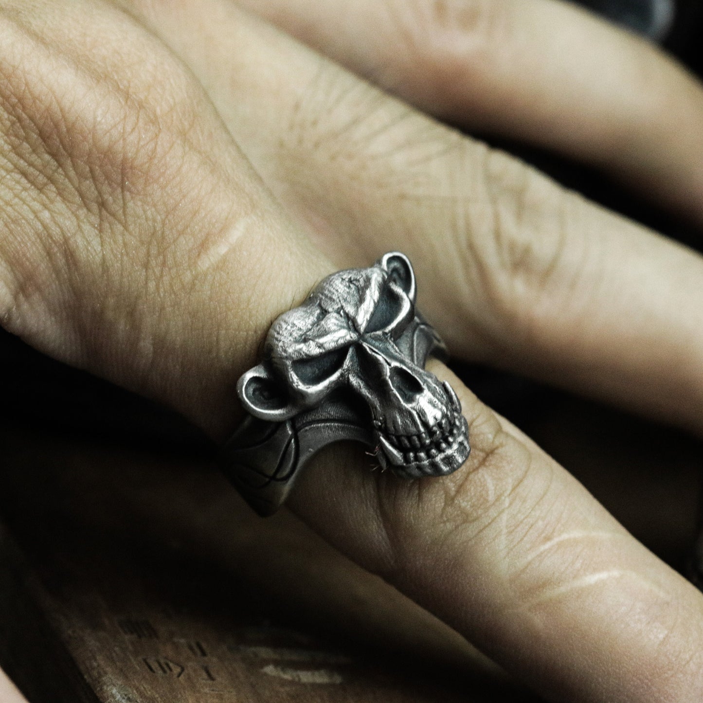 Orangutan Skull Ring - 925 Silver Handmade