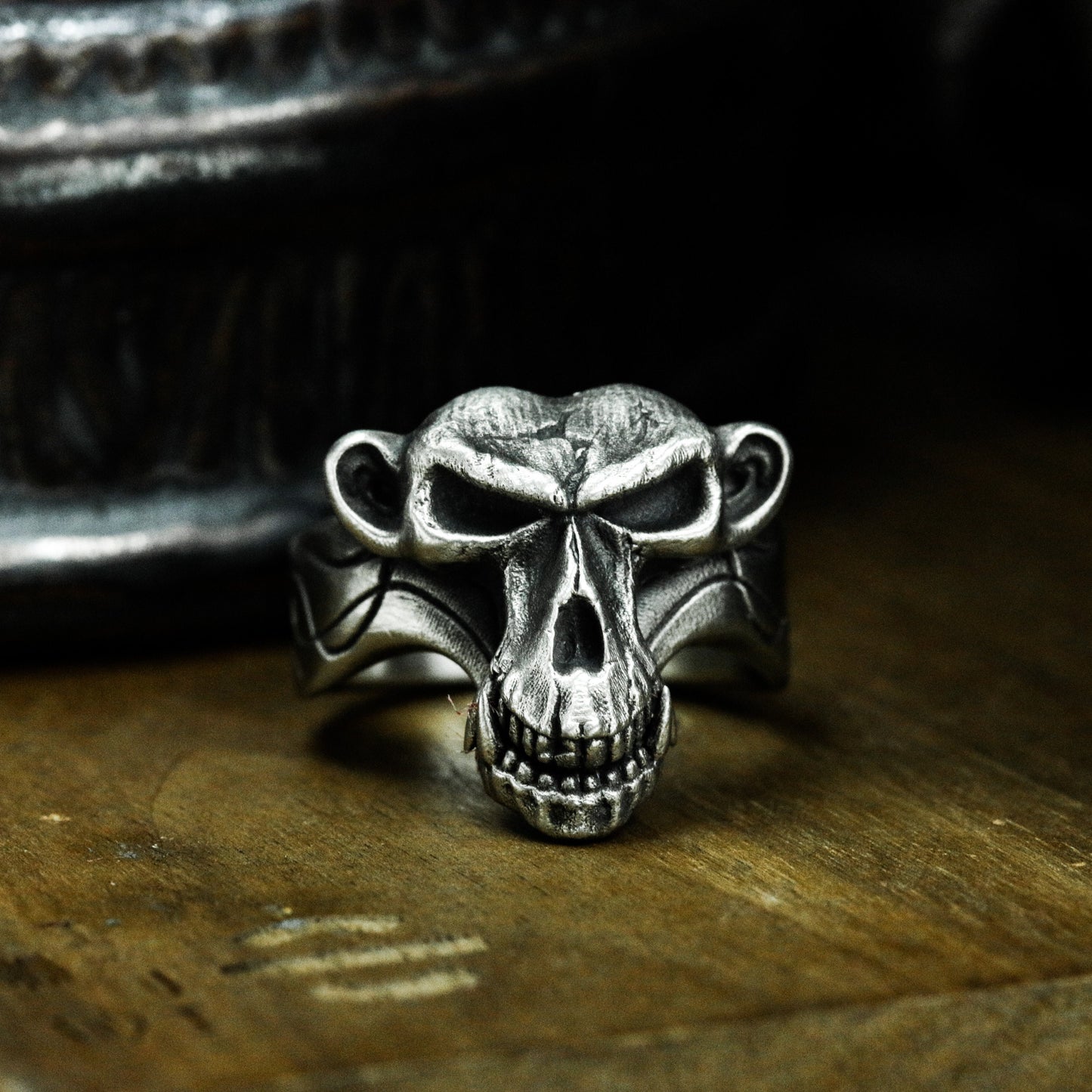 Orangutan Skull Ring - 925 Silver Handmade