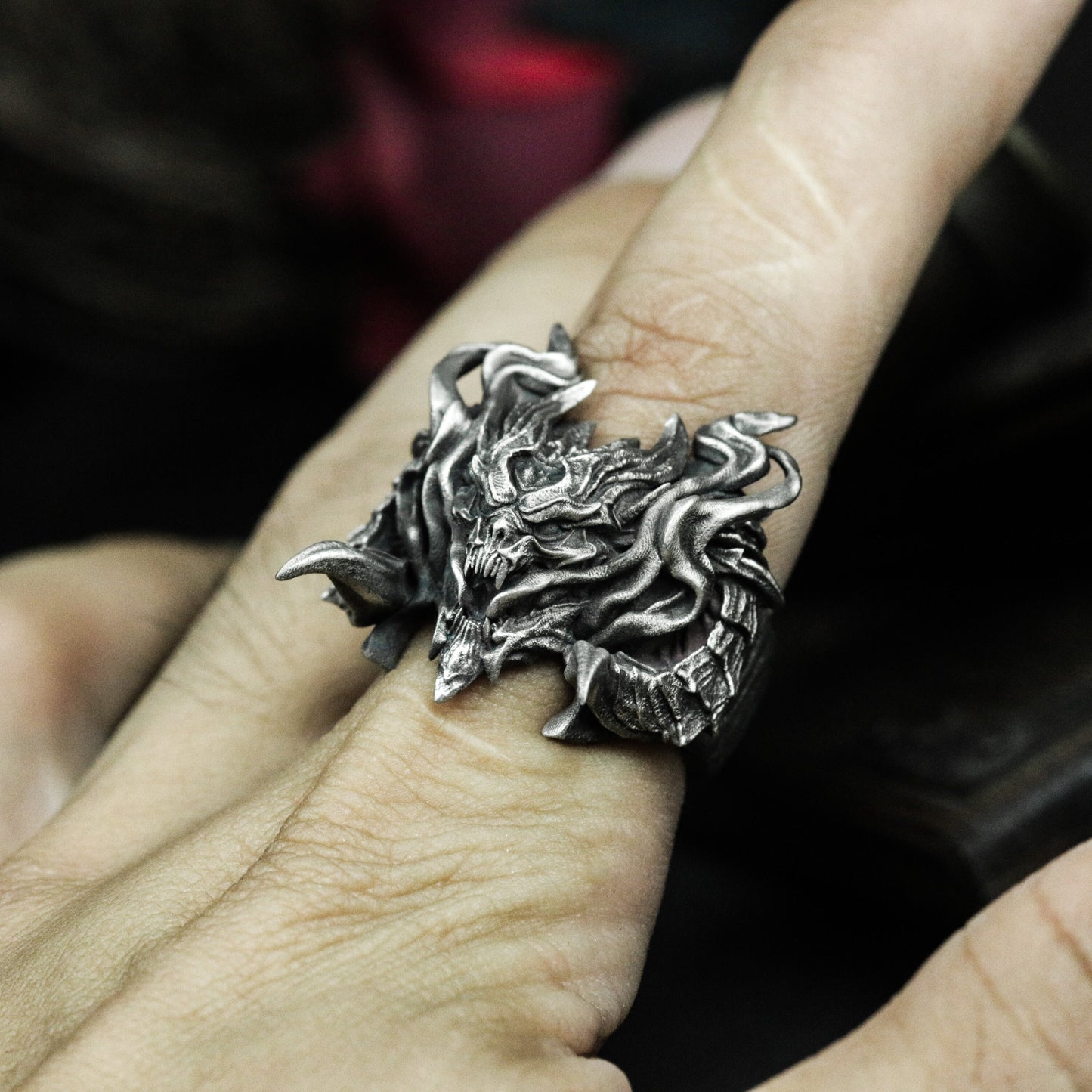 Rhino Head Ring ¨C 925 Silver Handmade