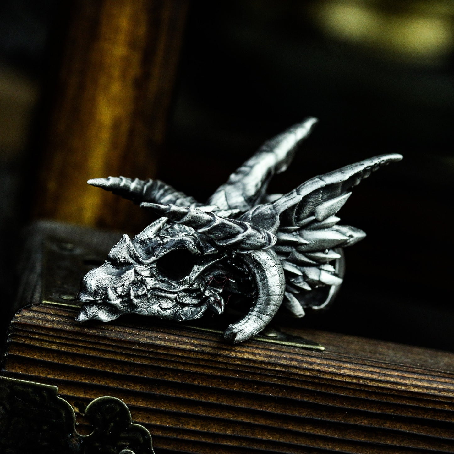 Dragon Skull Pendant ¨C 925 Sterling Silver Handmade