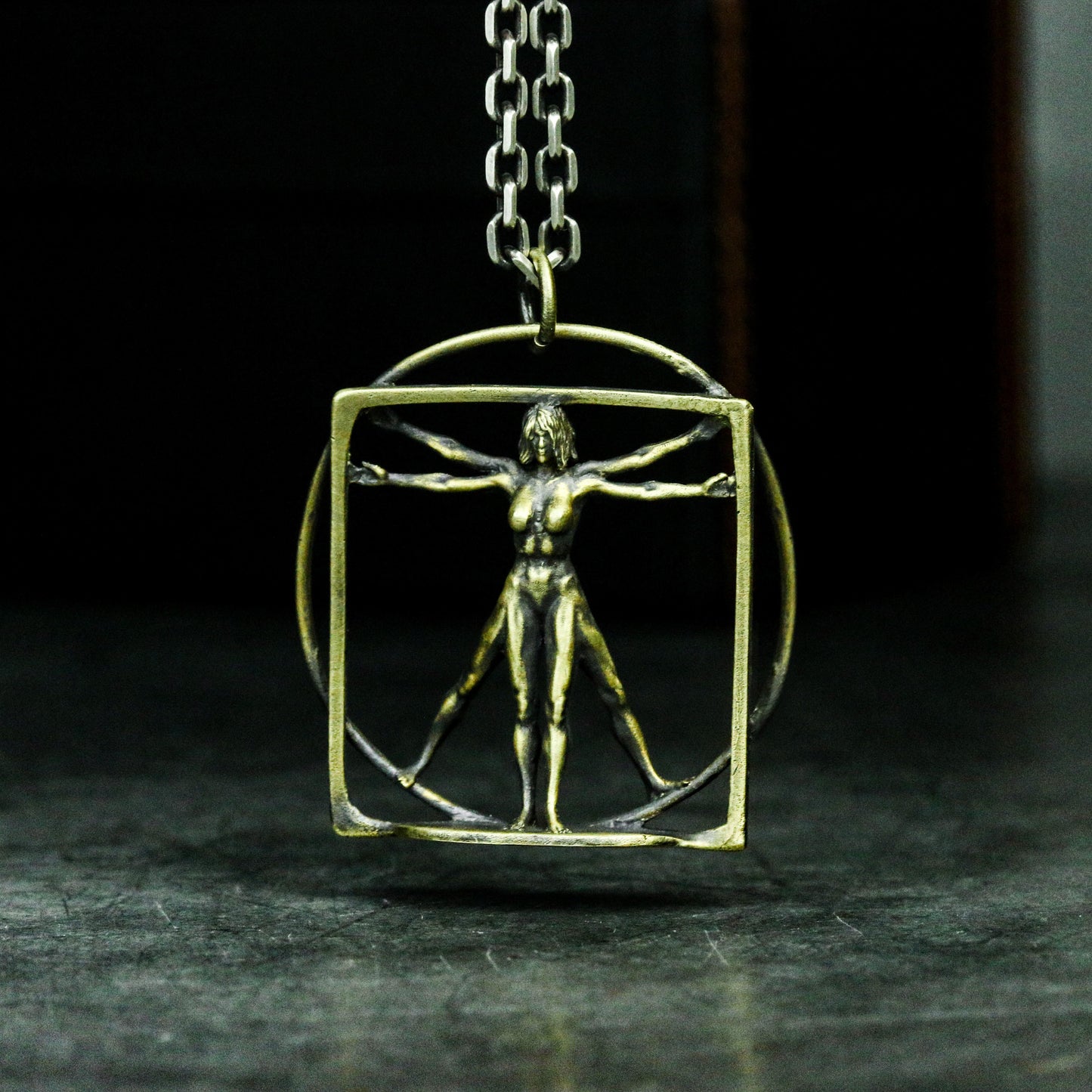 Vitruvian Man Pendant ¨C 925 Sterling Silver Handmade