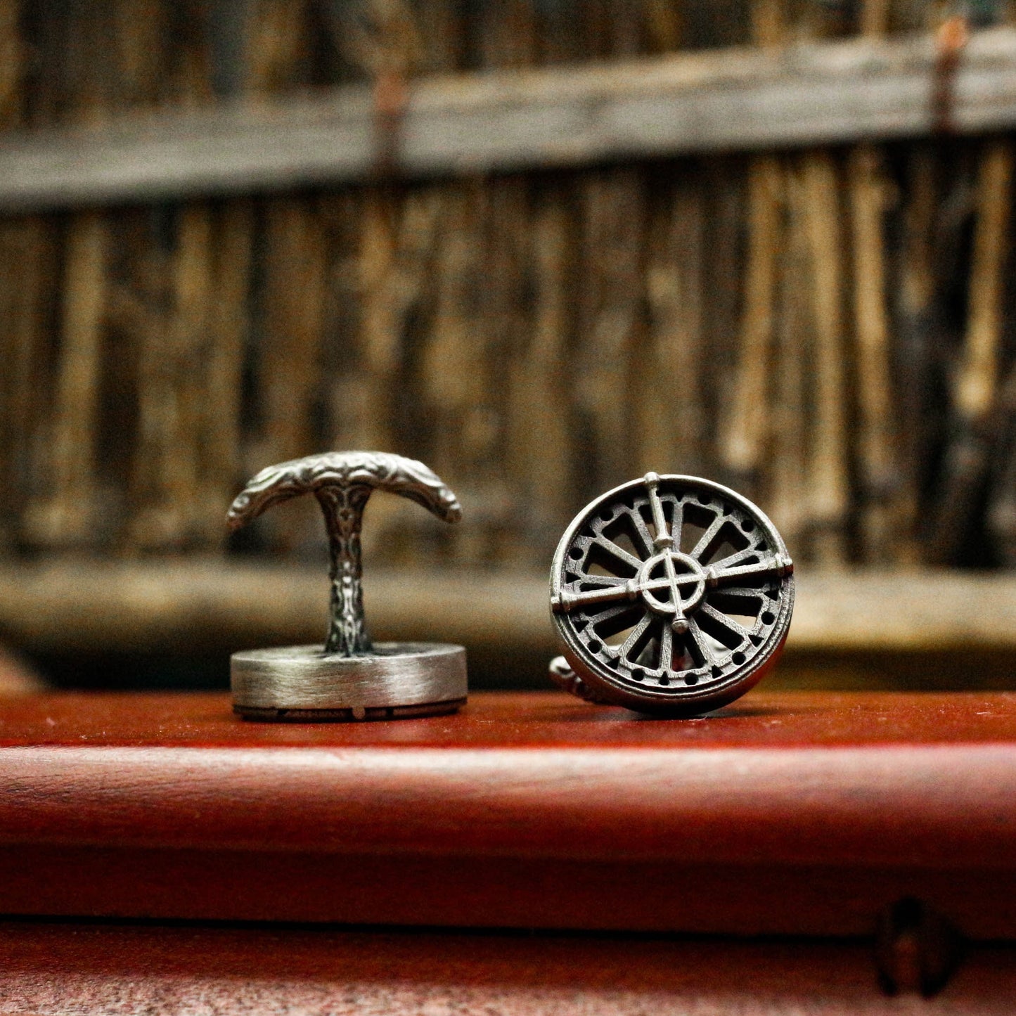 Simple Cross Hollowed Out Totem Cufflinks - Handmade 925 Silver