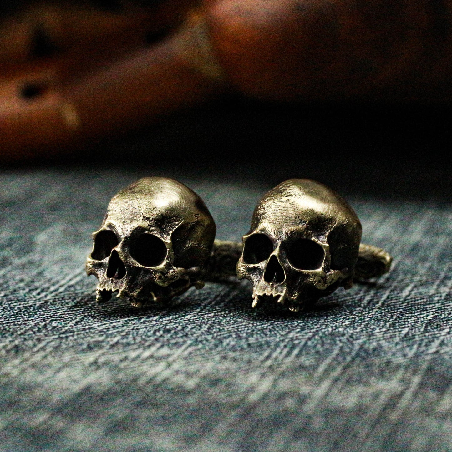 Human Skull Cufflinks - 925 Silver Handmade