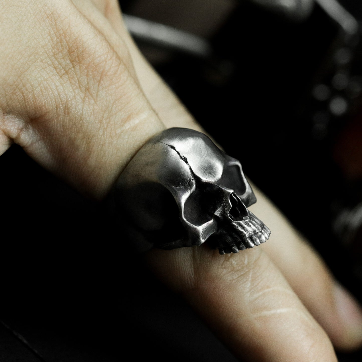 Minimal Skull Ring - 925 Silver Handmade Clean Death Form