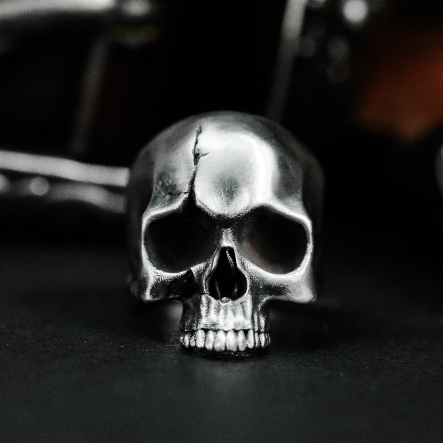 Minimal Skull Ring - 925 Silver Handmade Clean Death Form