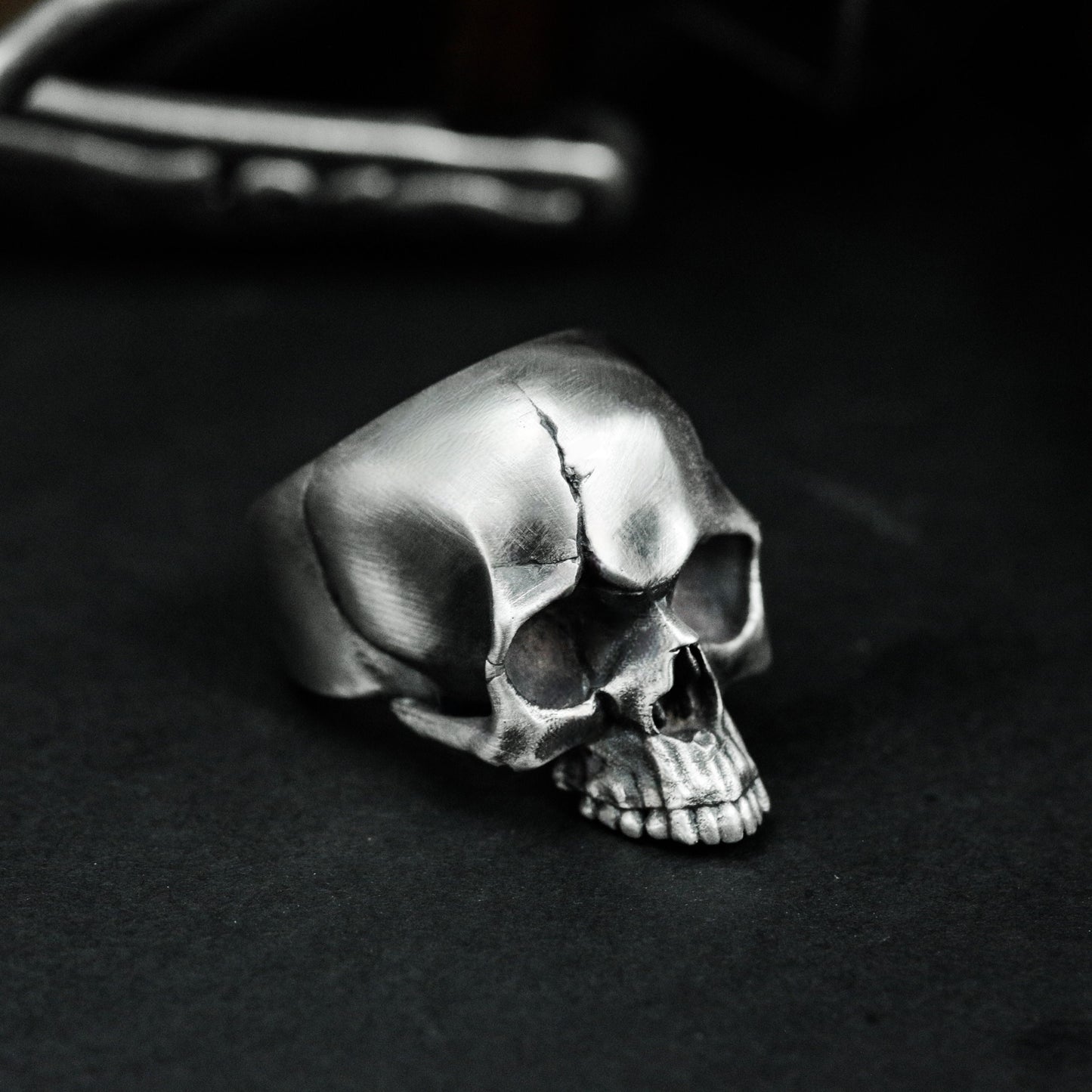 Minimal Skull Ring - 925 Silver Handmade Clean Death Form