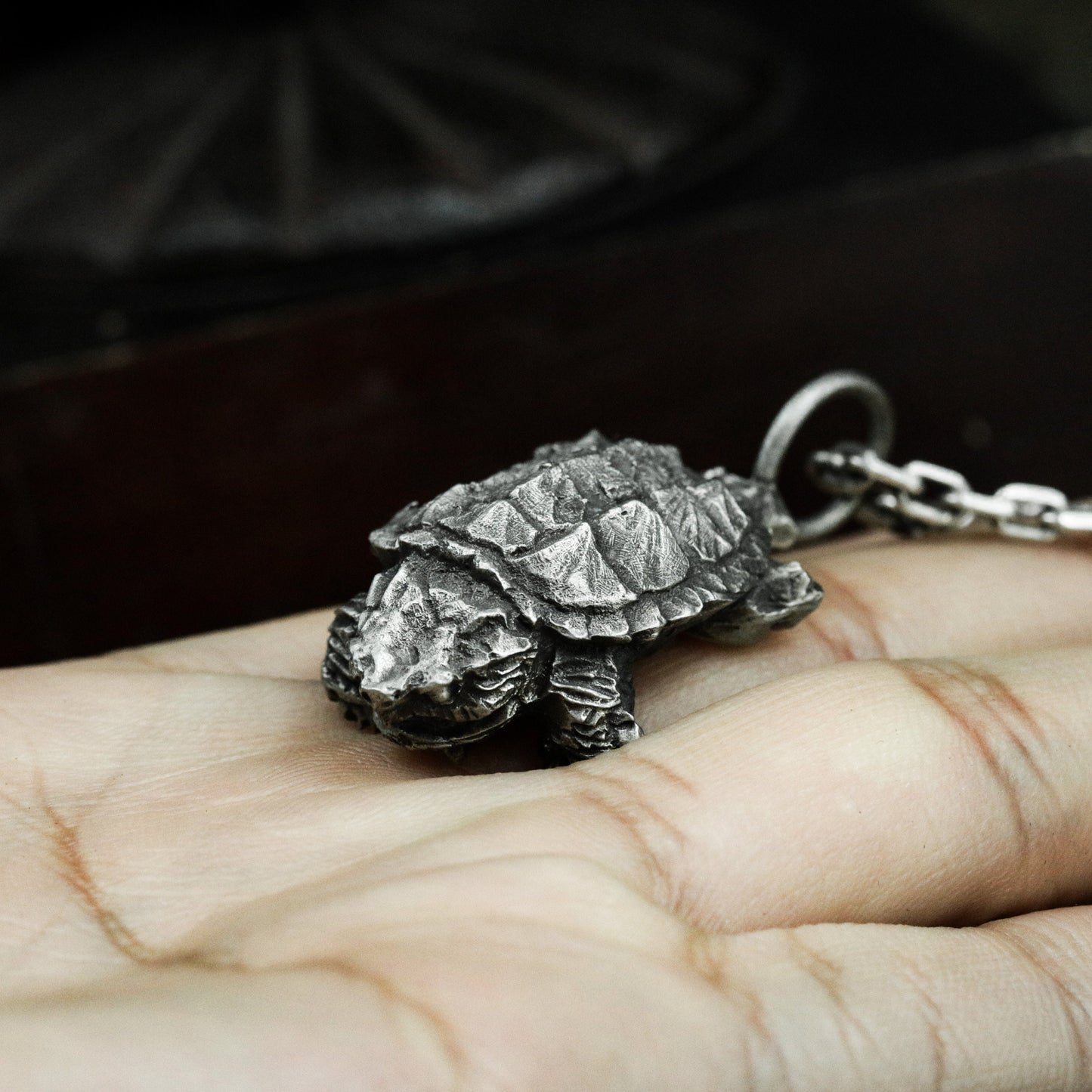 Turtle Skull Pendant - 925 Silver Handmade