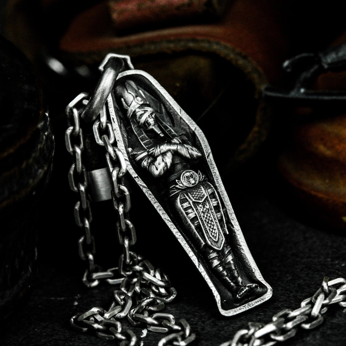 Mummy Sarcophagus Pendant ¨C 925 Silver Handmade