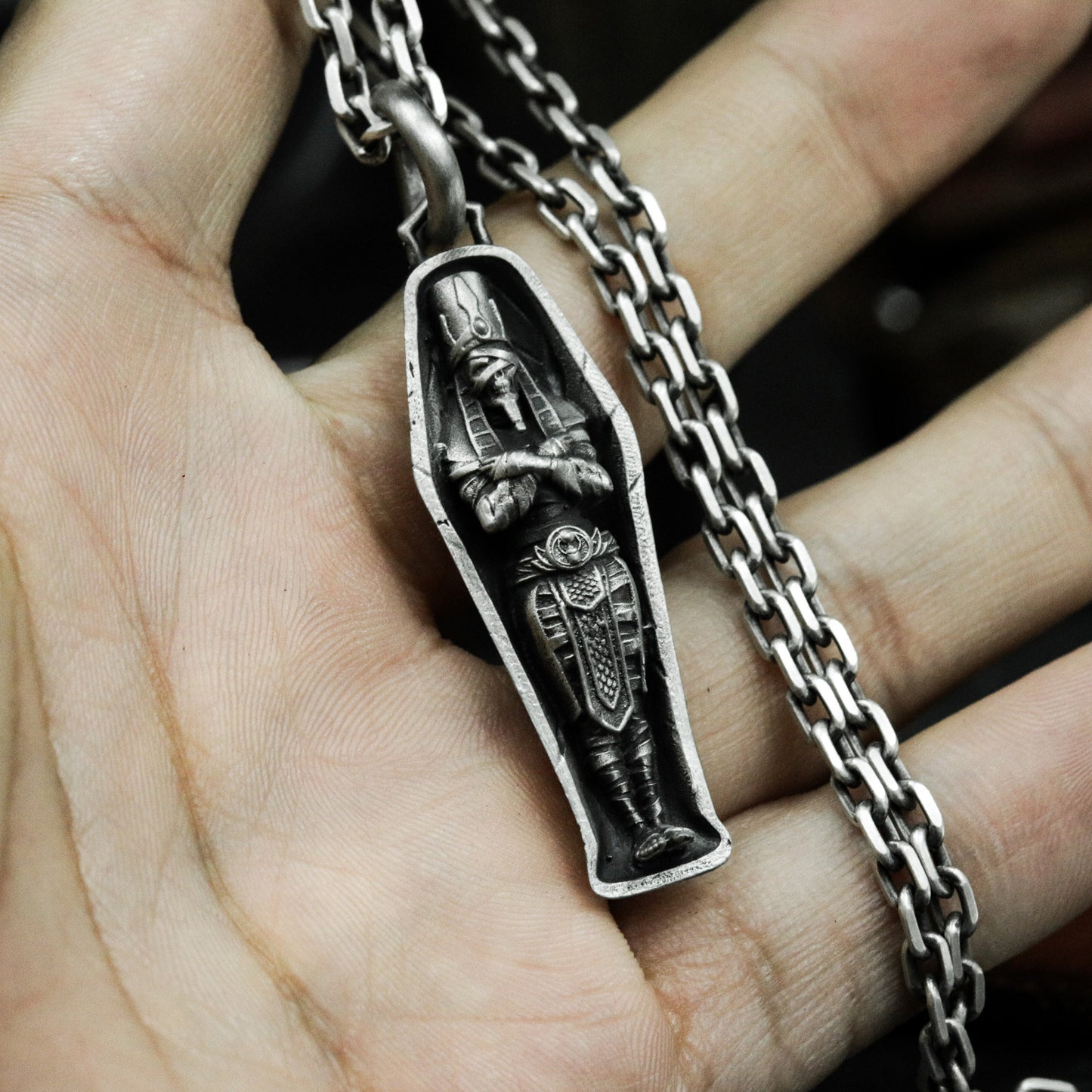Mummy Sarcophagus Pendant ¨C 925 Silver Handmade