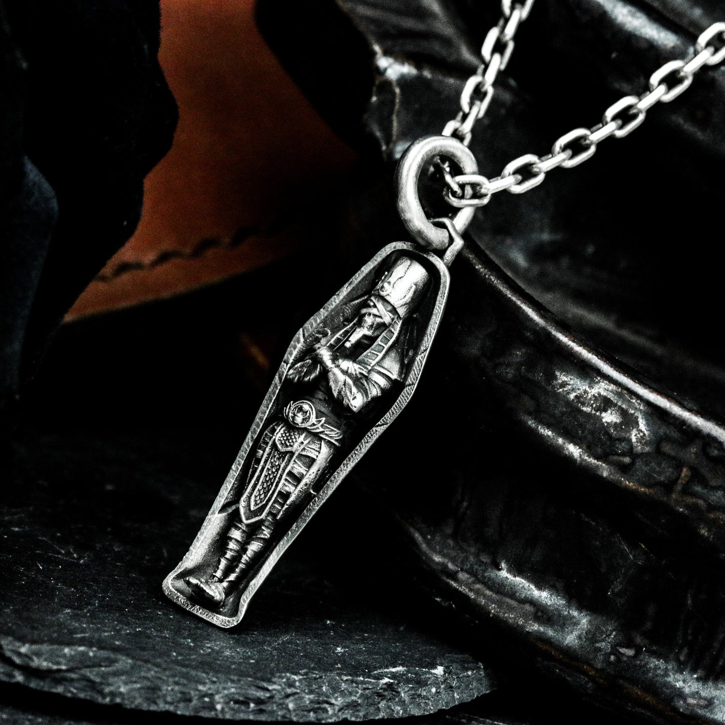 Mummy Sarcophagus Pendant ¨C 925 Silver Handmade
