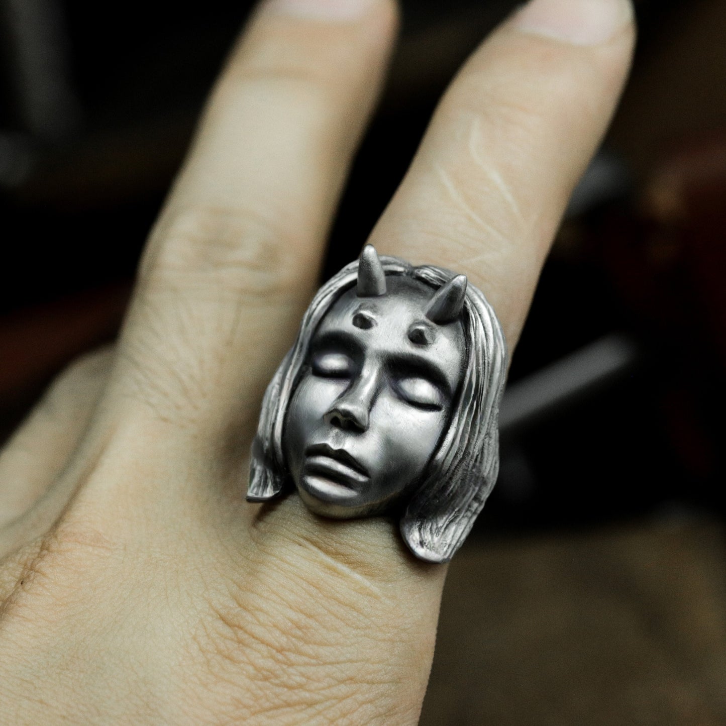 Demon Maiden Ring ¨C 925 Sterling Silver Handmade