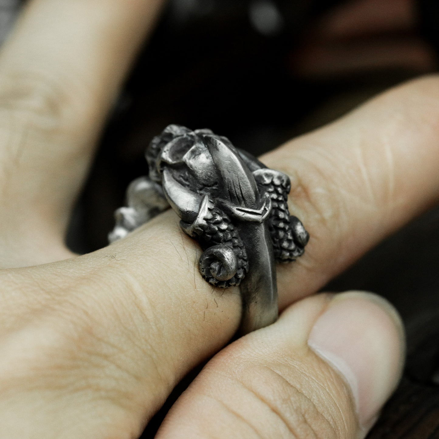 Eagle Claw Skull Ring ¨C 925 Sterling Silver Handmade