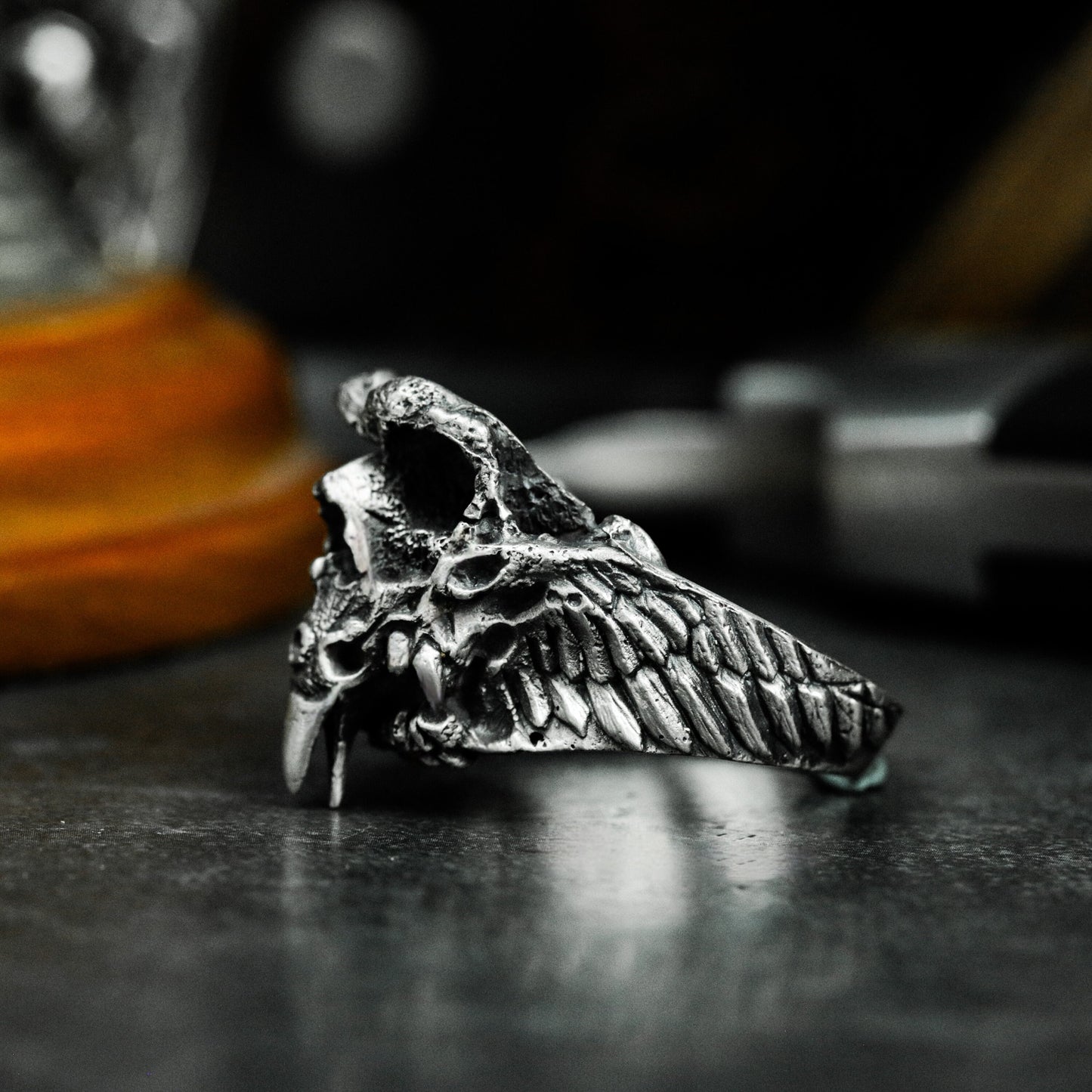 Eagle Skull Ring ¨C 925 Sterling Silver Handmade