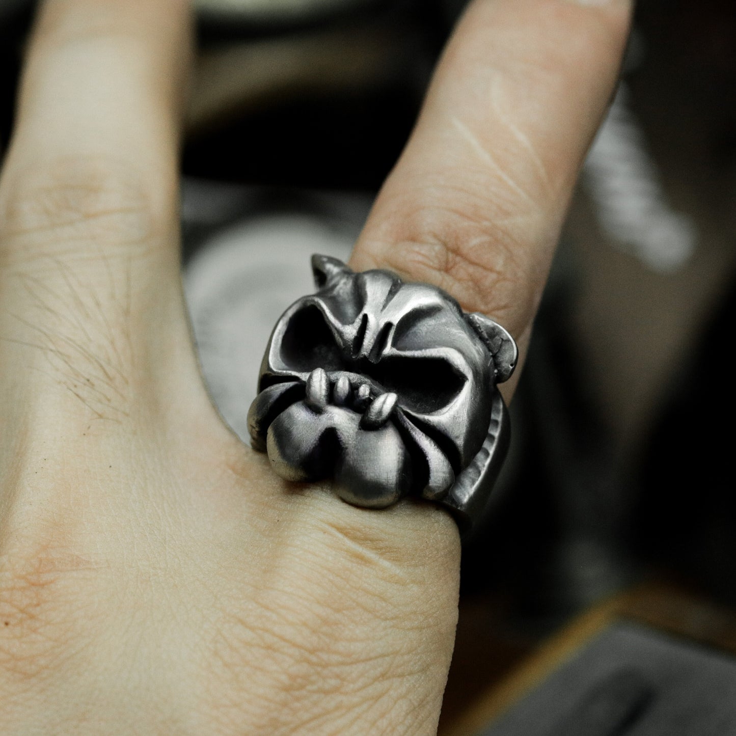 Shar Pei Dog Ring - 925 Silver Handmade