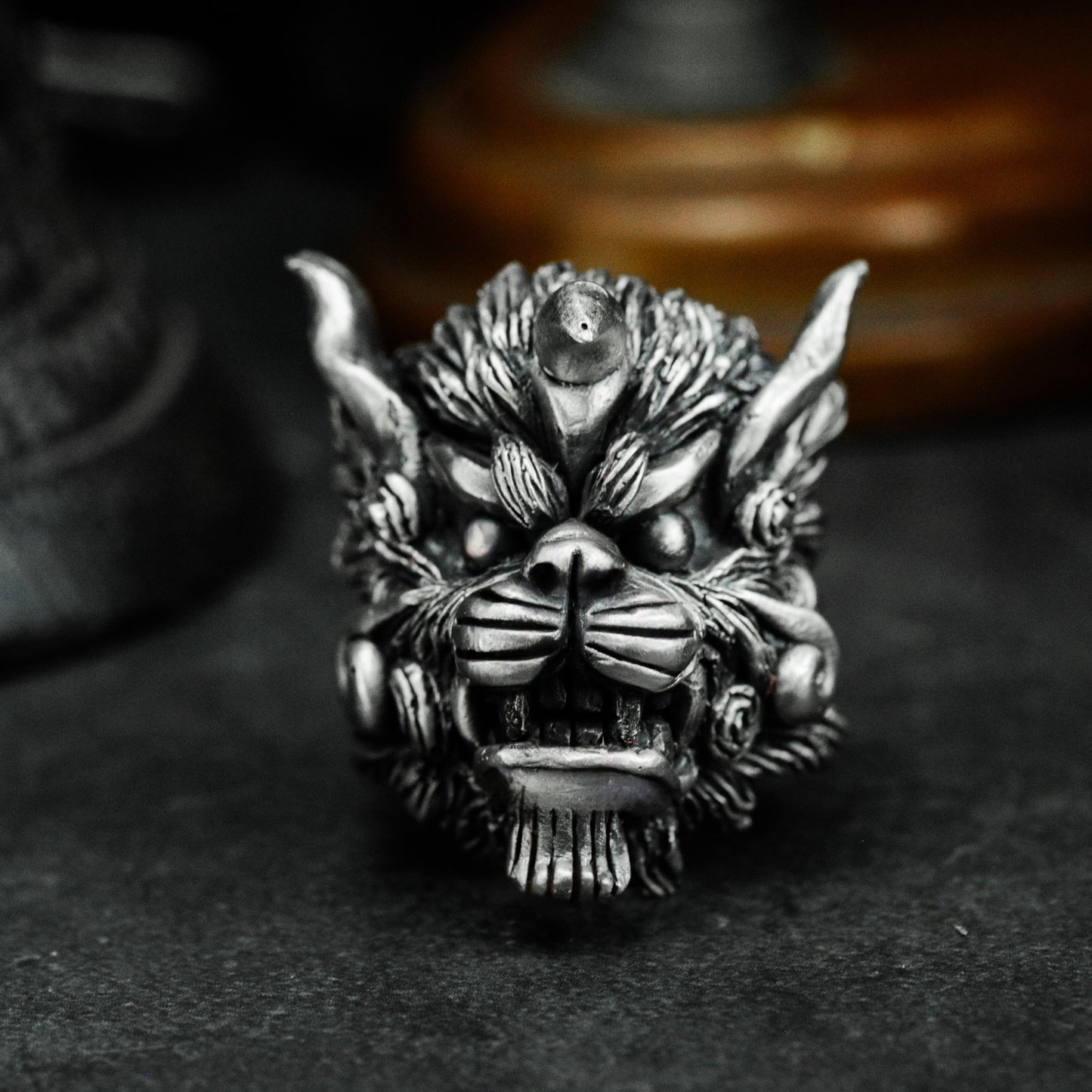 Lion King Mythical Beast Ring - 925 Silver Handmade