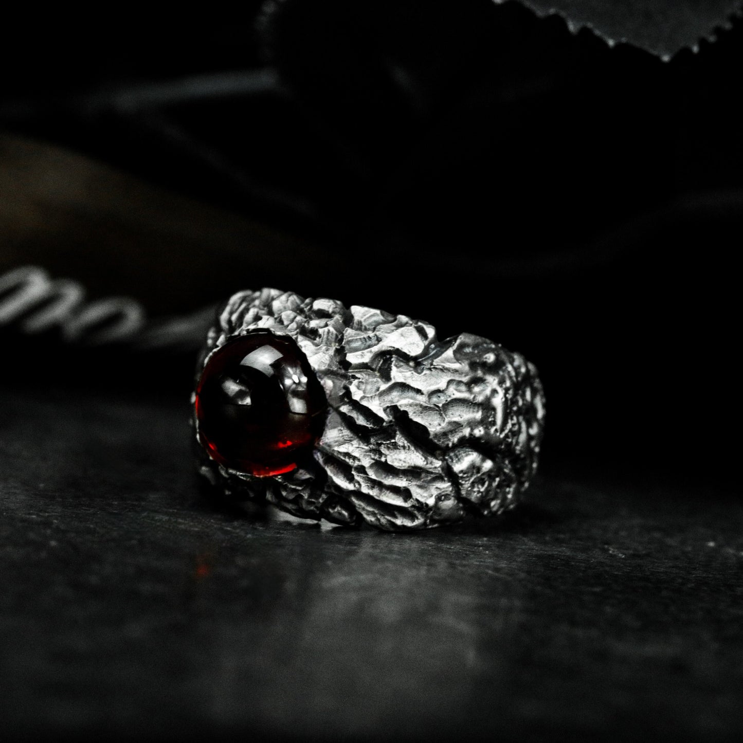 Lava Eruption Ring ¨C Handmade 925 Silver Magma Stone Claw Band
