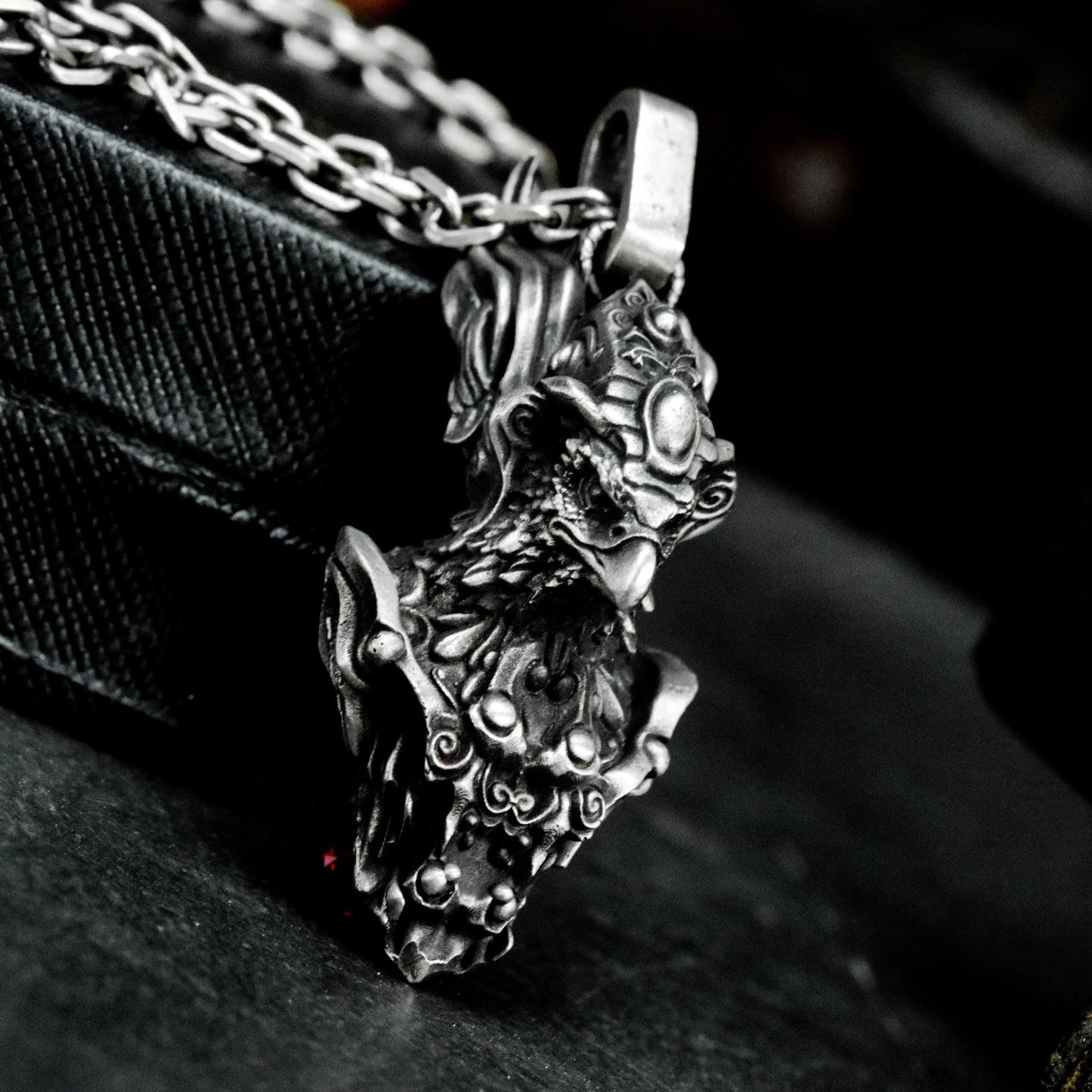 Eagle-Faced Warrior Pendant with Ornate Armor - 925 Sterling Silver Handmade