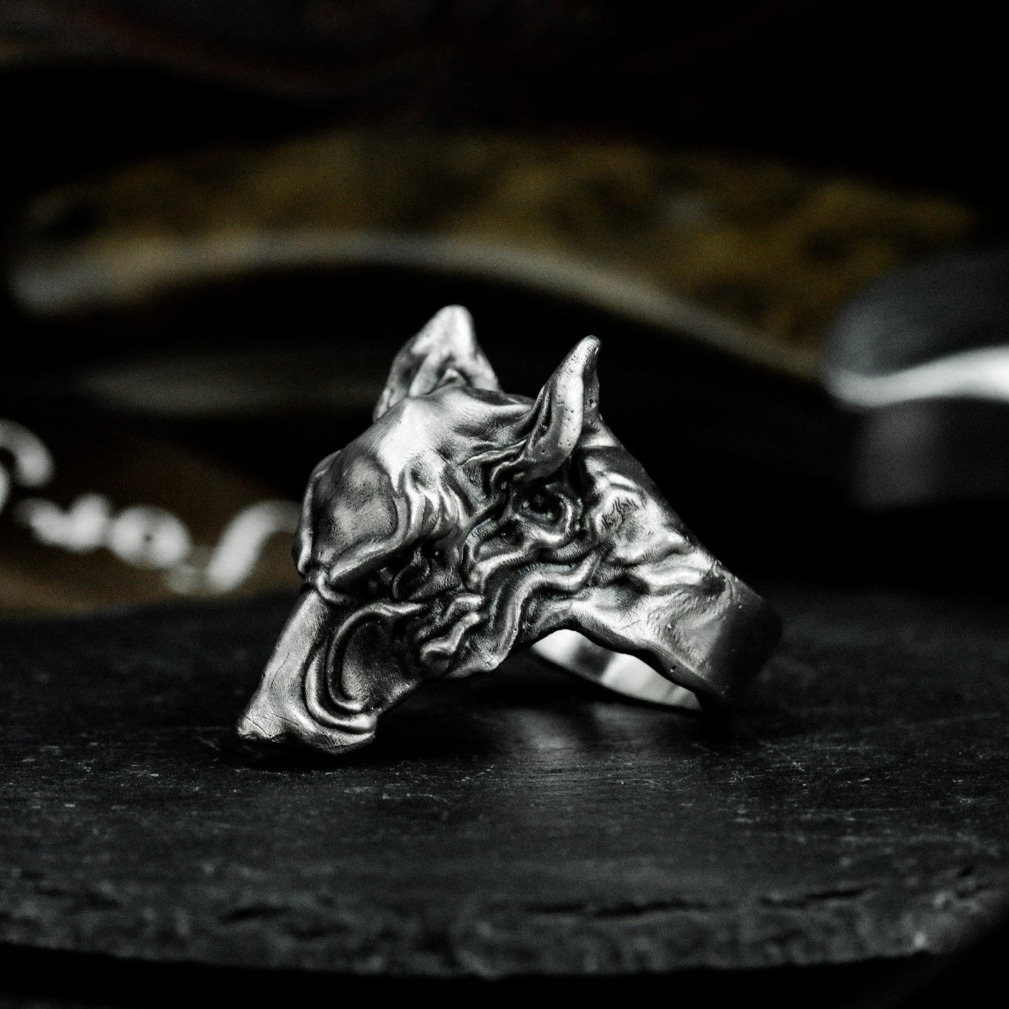 Wolf King Totem Ring - 925 Silver Handmade
