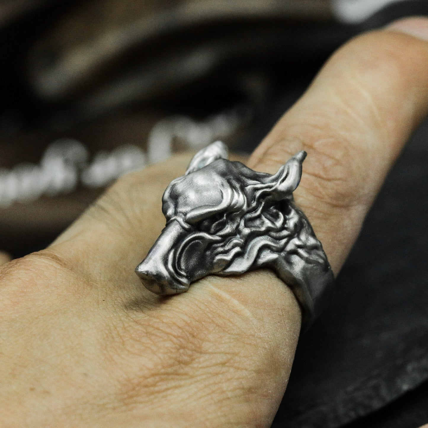 Wolf King Totem Ring - 925 Silver Handmade