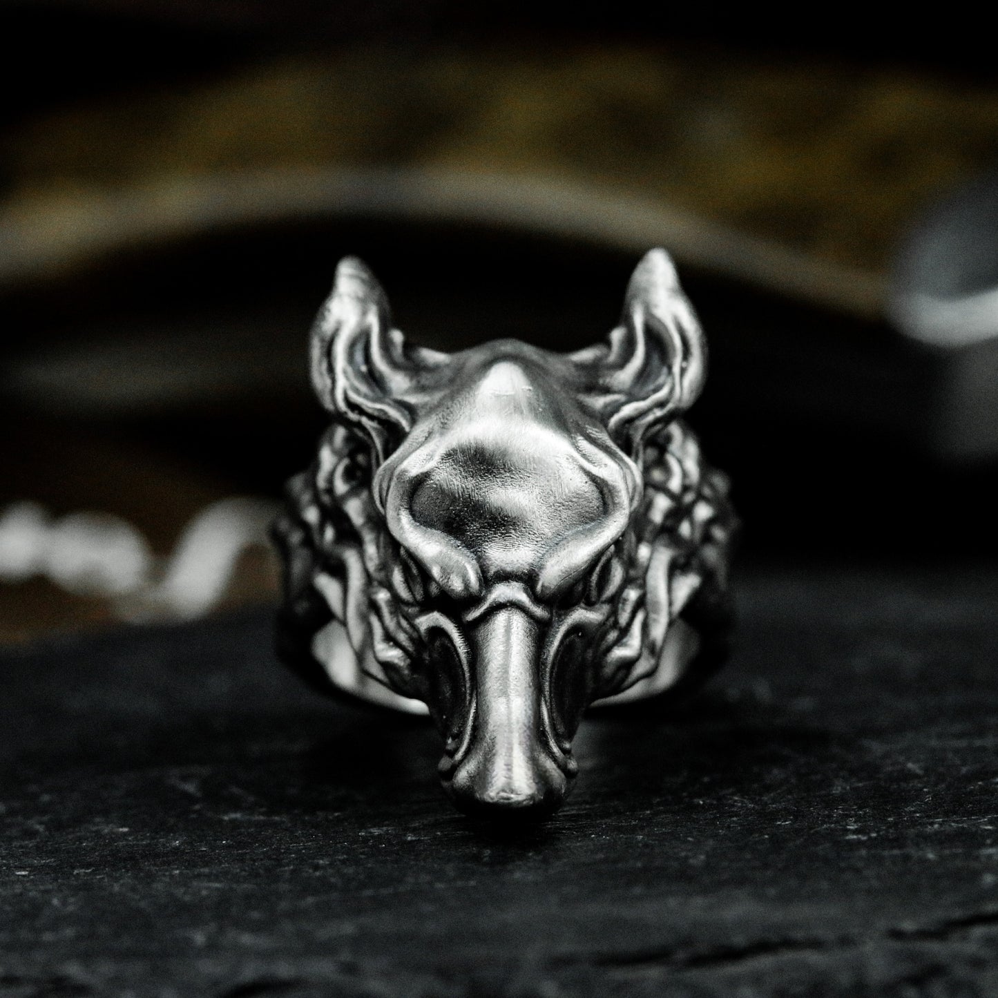 Wolf King Totem Ring - 925 Silver Handmade