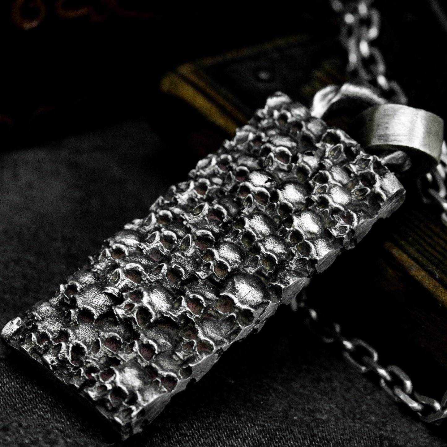 Cemetery Dog Tag Pendant - 925 Silver Handmade