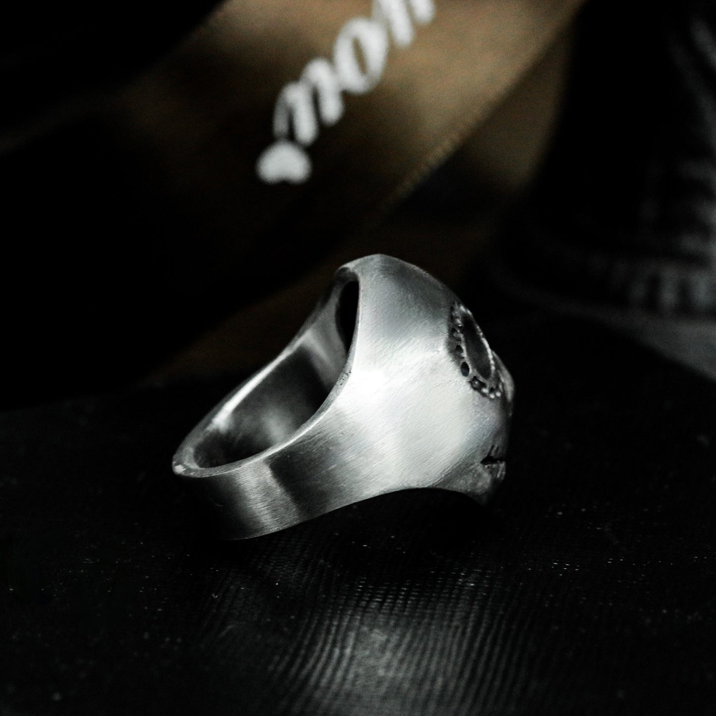 Stitched Clown Skull Ring - 925 Silver Handmade