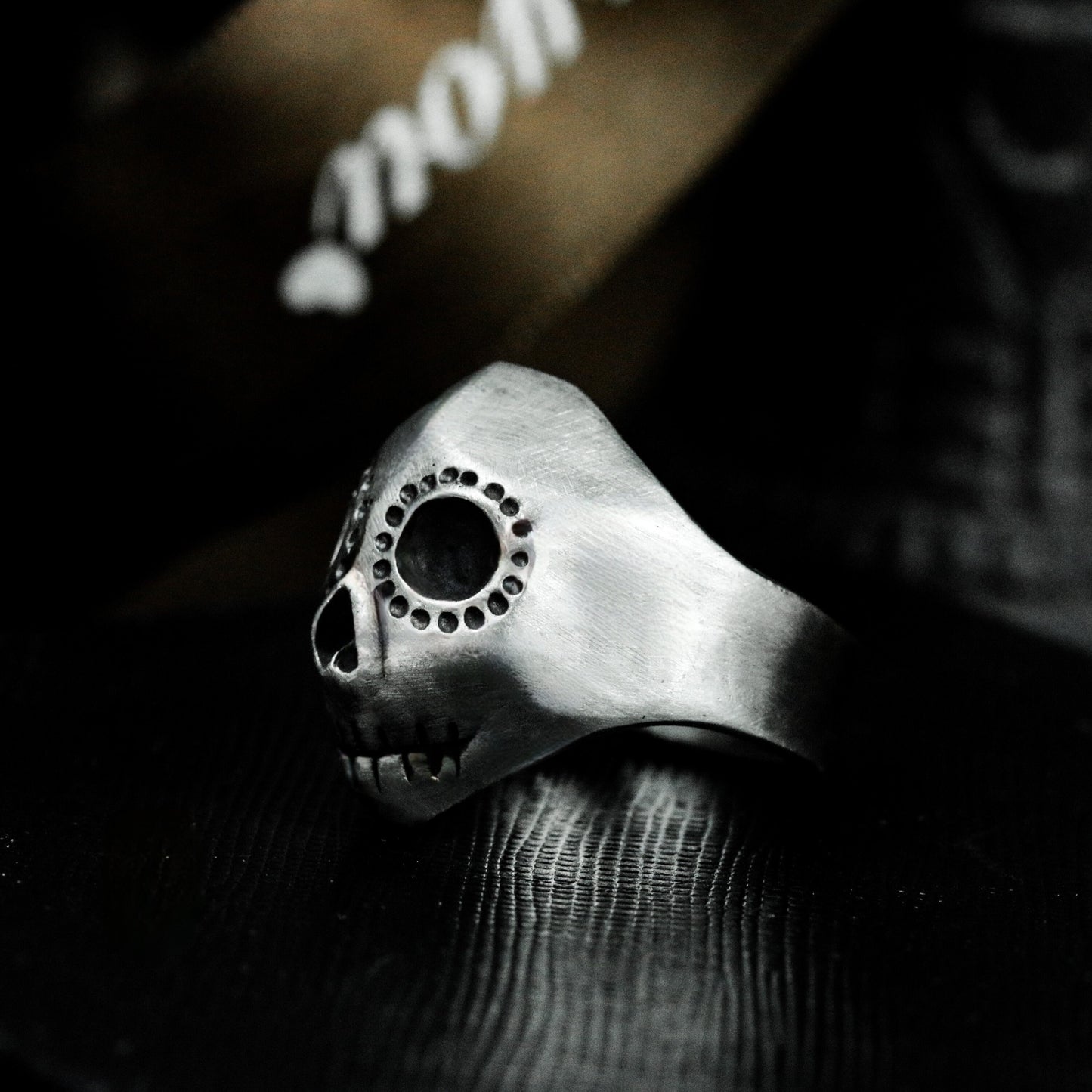 Stitched Clown Skull Ring - 925 Silver Handmade