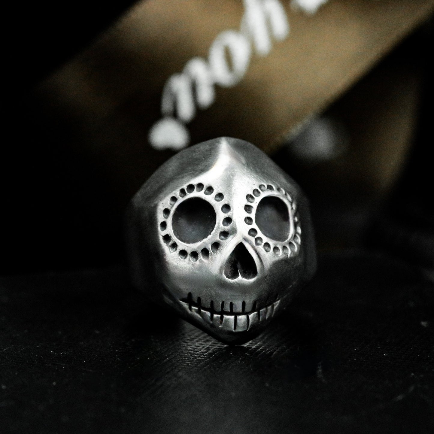 Stitched Clown Skull Ring - 925 Silver Handmade