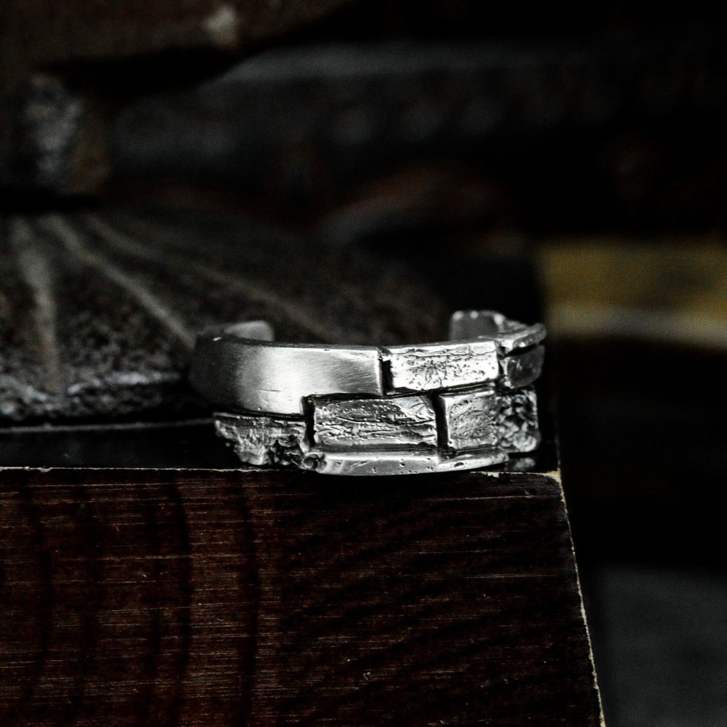 Broken Brick Wall Ring - 925 Silver Handmade
