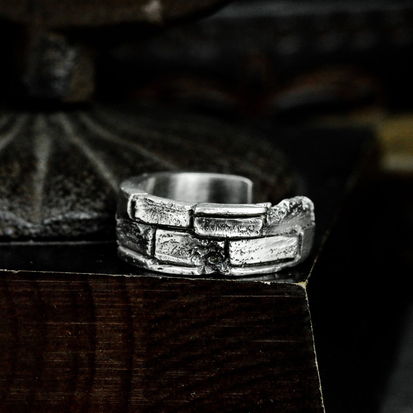 Broken Brick Wall Ring - 925 Silver Handmade