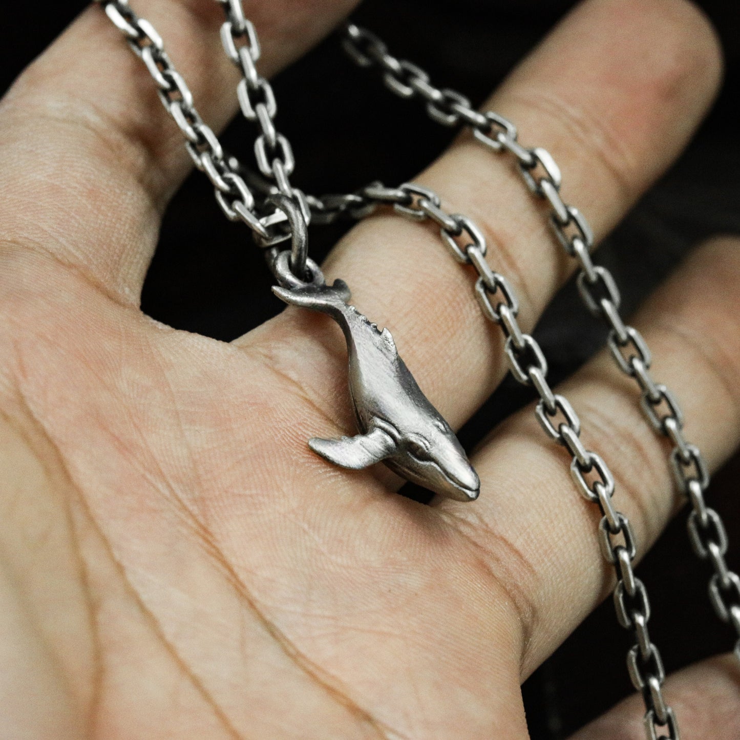 Whale Ocean Pendant - 925 Silver Handmade