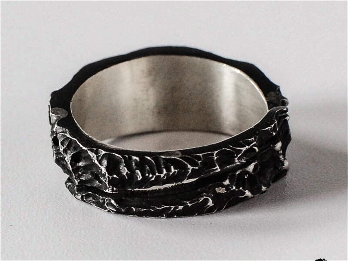 Volcanic Moon Ring - 925 Silver Handmade