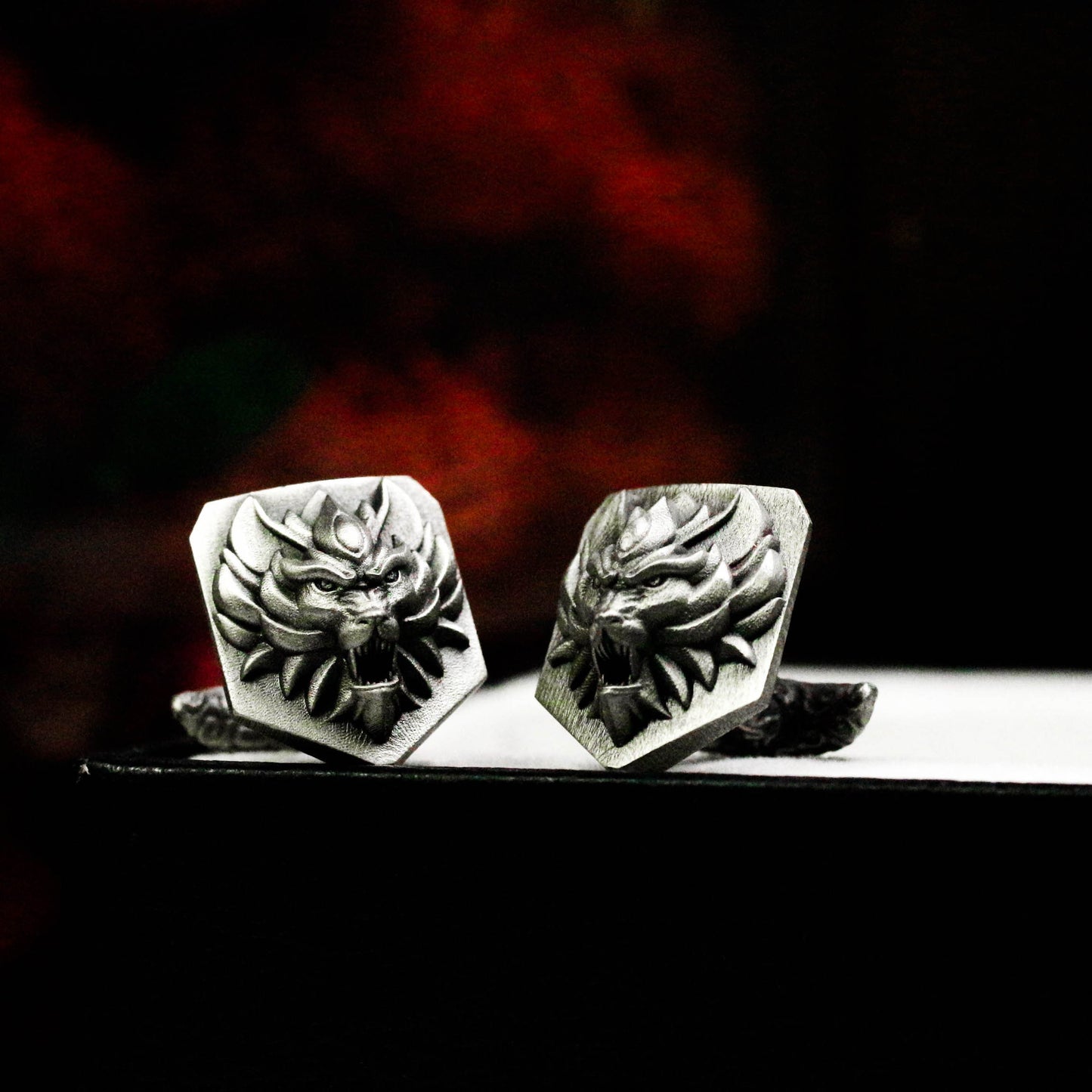 Wolf Leader Cufflinks - Animal Style - 925 Sterling Silver Handmade