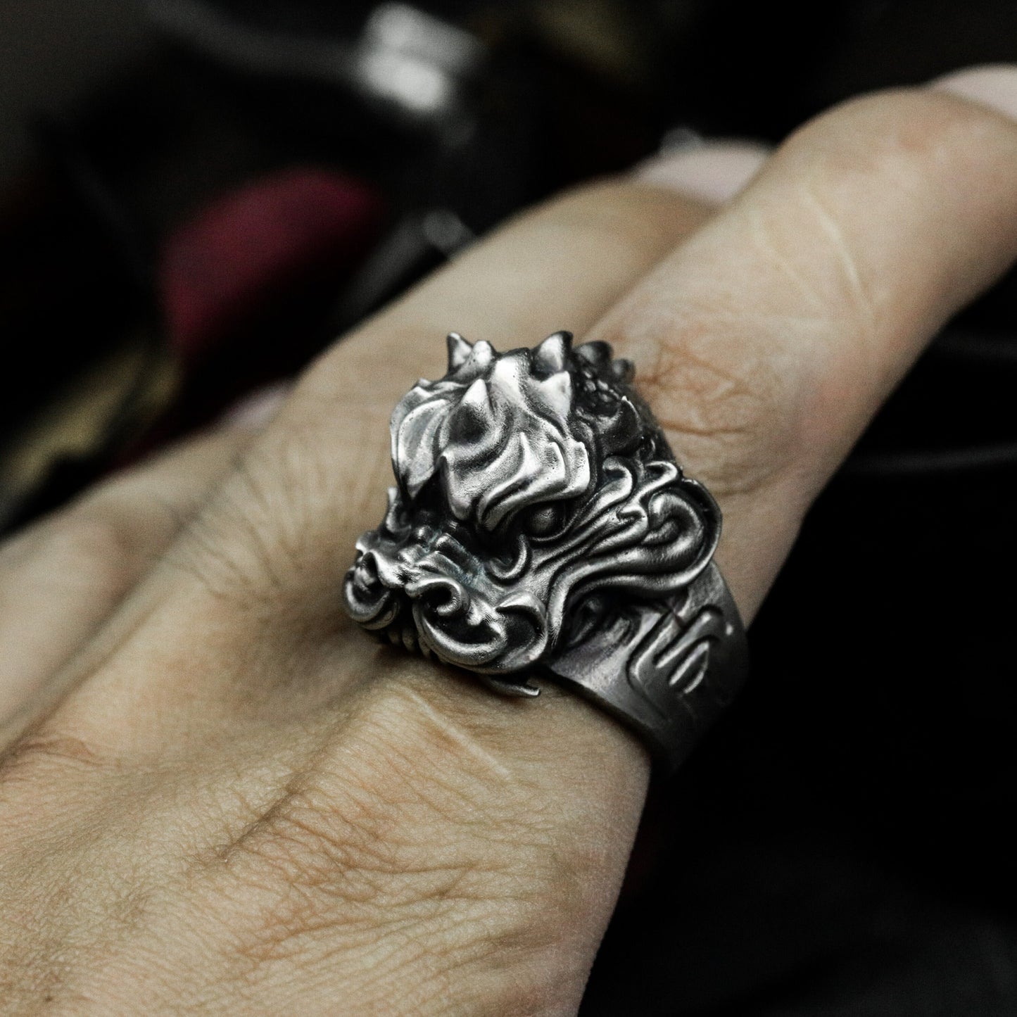 Kirin Beast Ring ¨C Handmade 925 Silver Chinese Guardian Unicorn Band