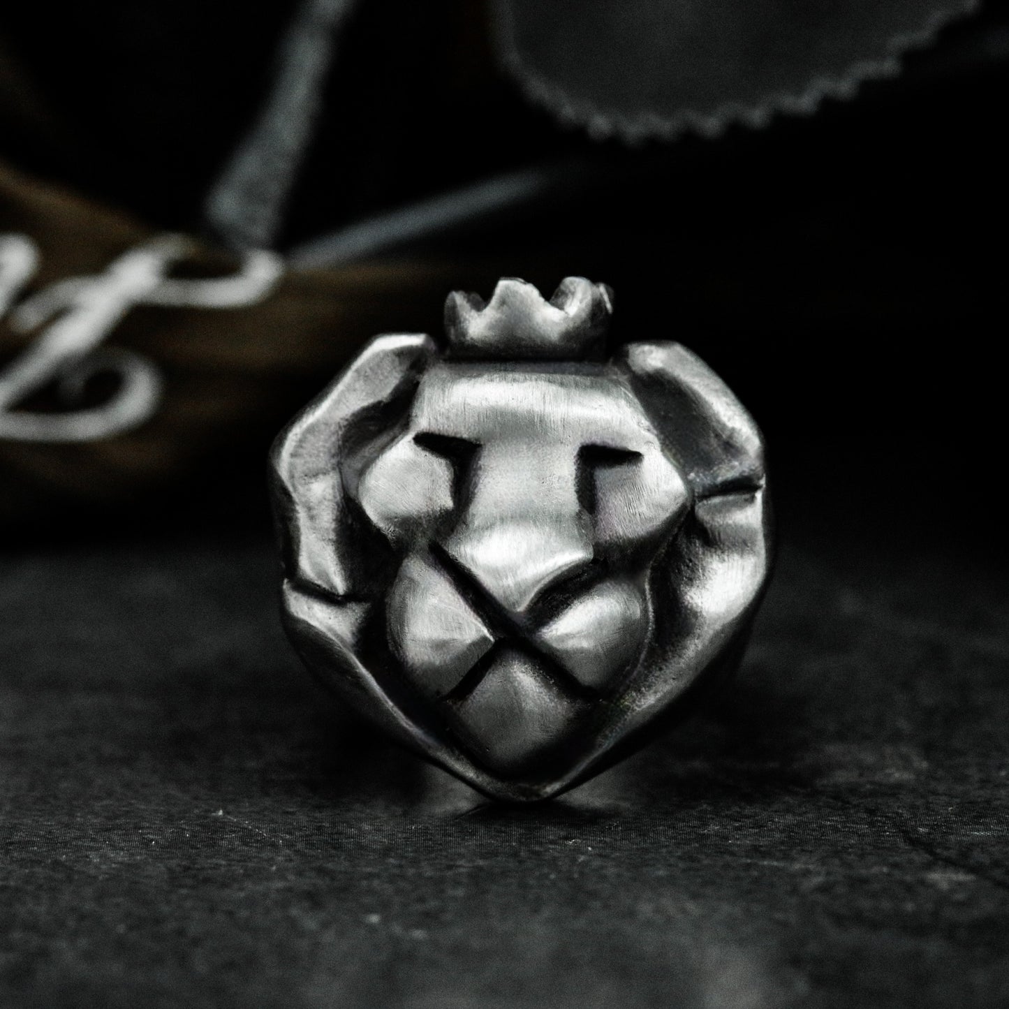Cartoon Lion Ring ¨C Handmade 925 Silver Fun Jungle King Band