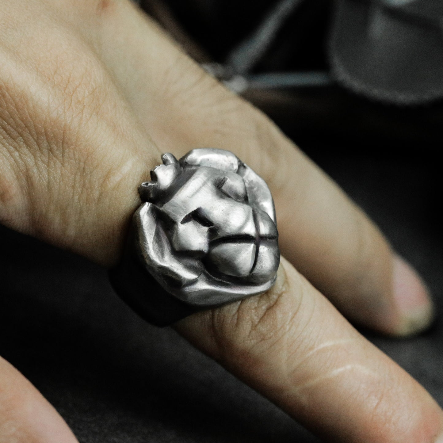 Cartoon Lion Ring ¨C Handmade 925 Silver Fun Jungle King Band