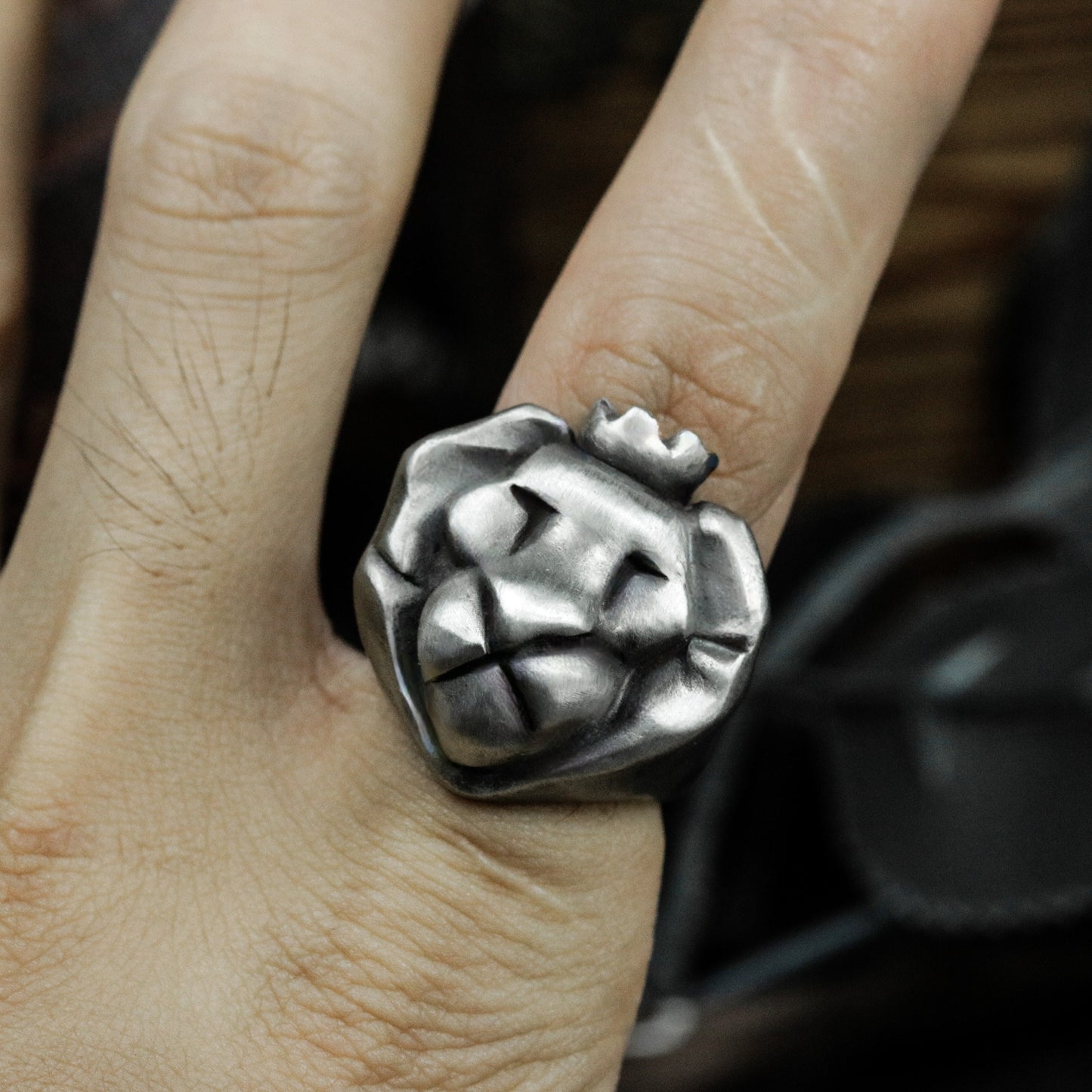 Cartoon Lion Ring ¨C Handmade 925 Silver Fun Jungle King Band