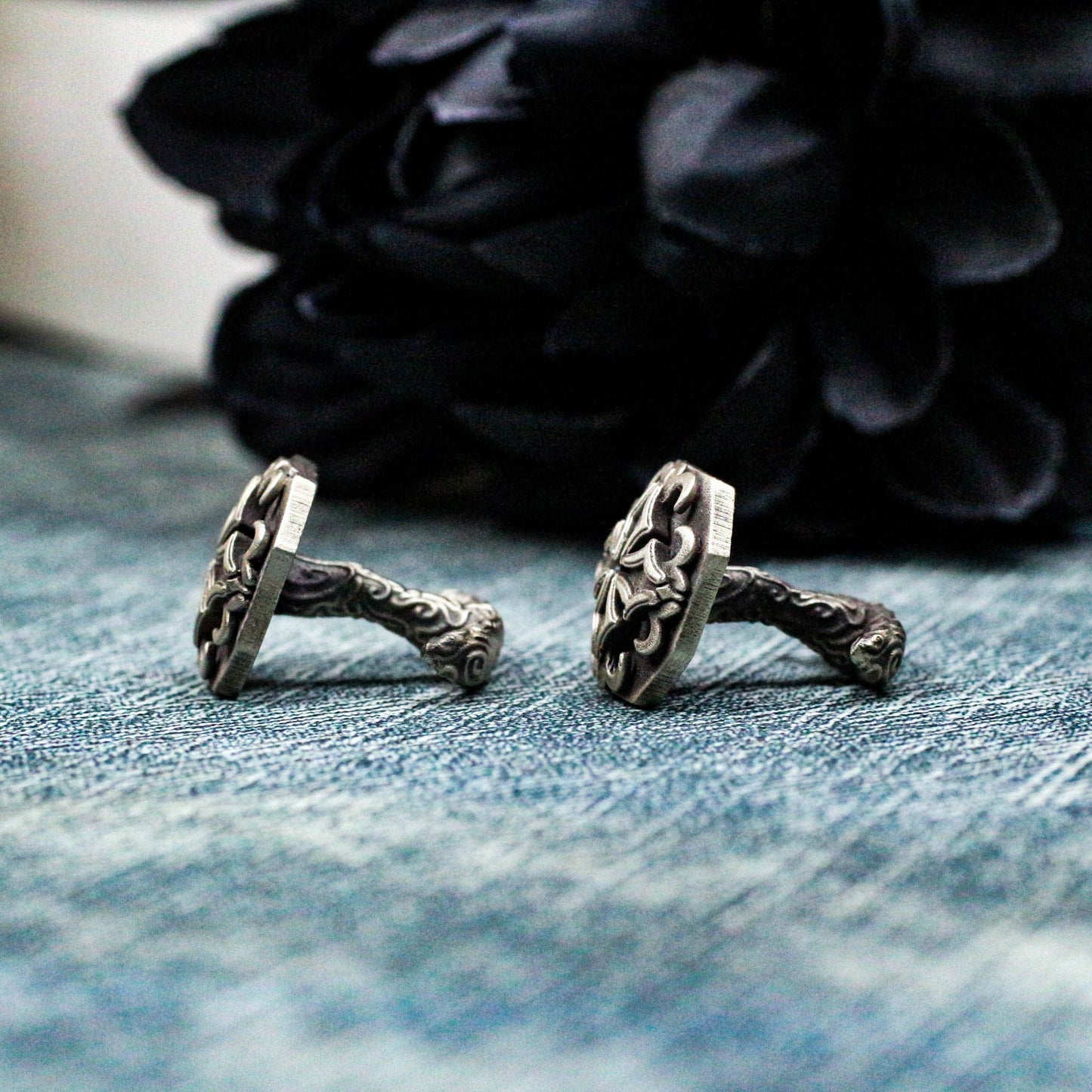 Polygonal Iris Cufflinks - 925 Sterling Silver Handmade