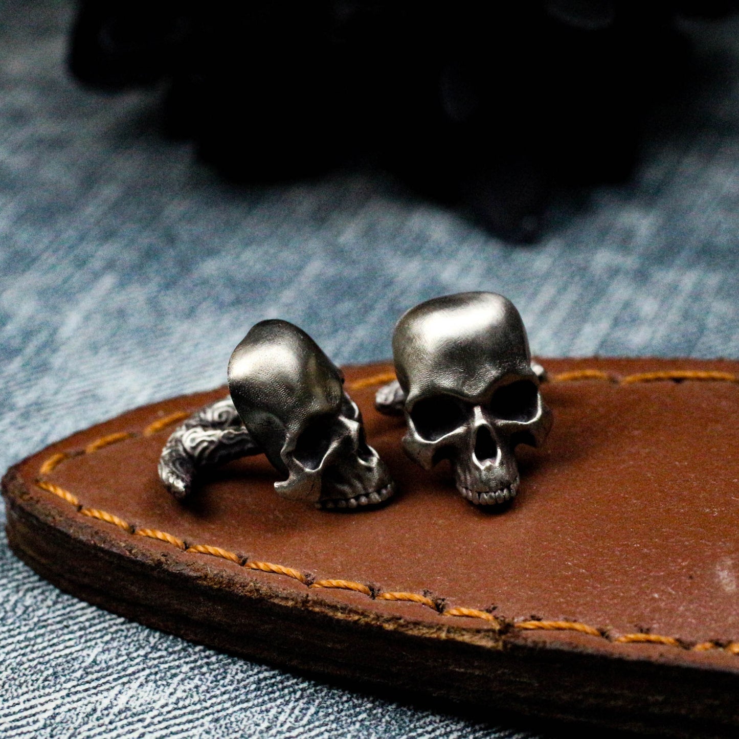 Human Skull Cufflinks - 925 Sterling Silver Handmade
