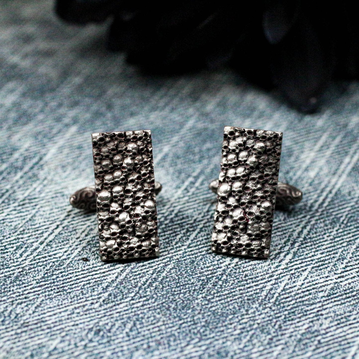 Small Skull Bone Cufflinks - 925 Sterling Silver Handmade