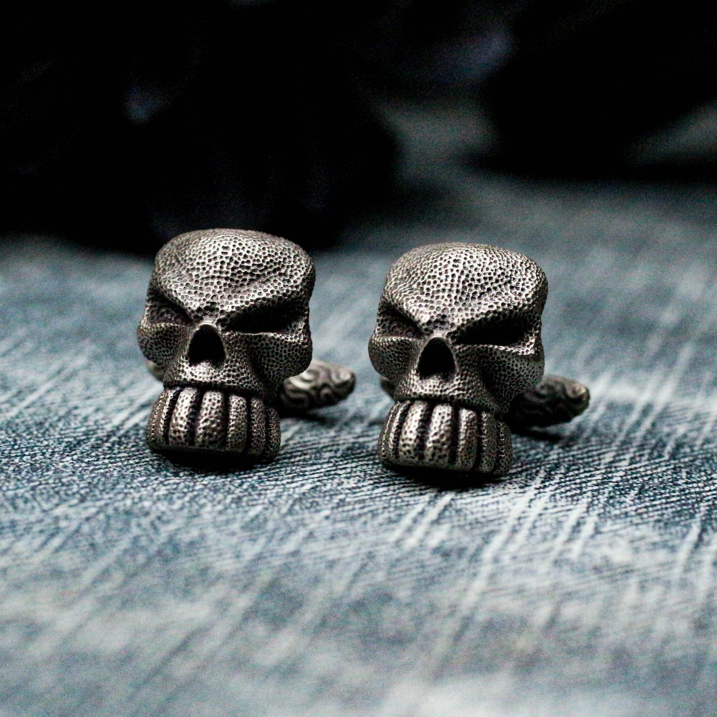 Giant Spirit Skull Cufflinks, Fierce Design - 925 Sterling Silver Handmade
